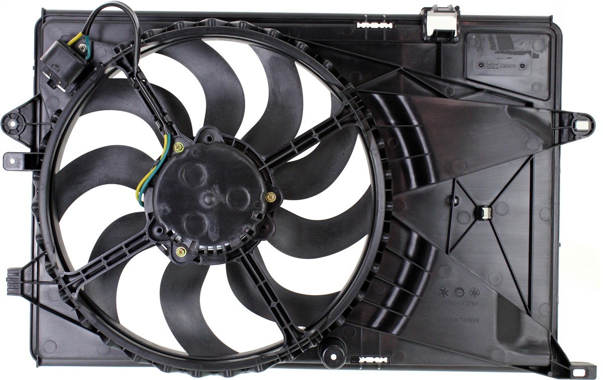 AM SONIC 12-20 RADIATOR FAN ASSEMBLY Single Fan 1.4L Man Trans Hatchback Sdn Includes resistor SKU REP160911 Partslink GM3115247 OEM 42364539