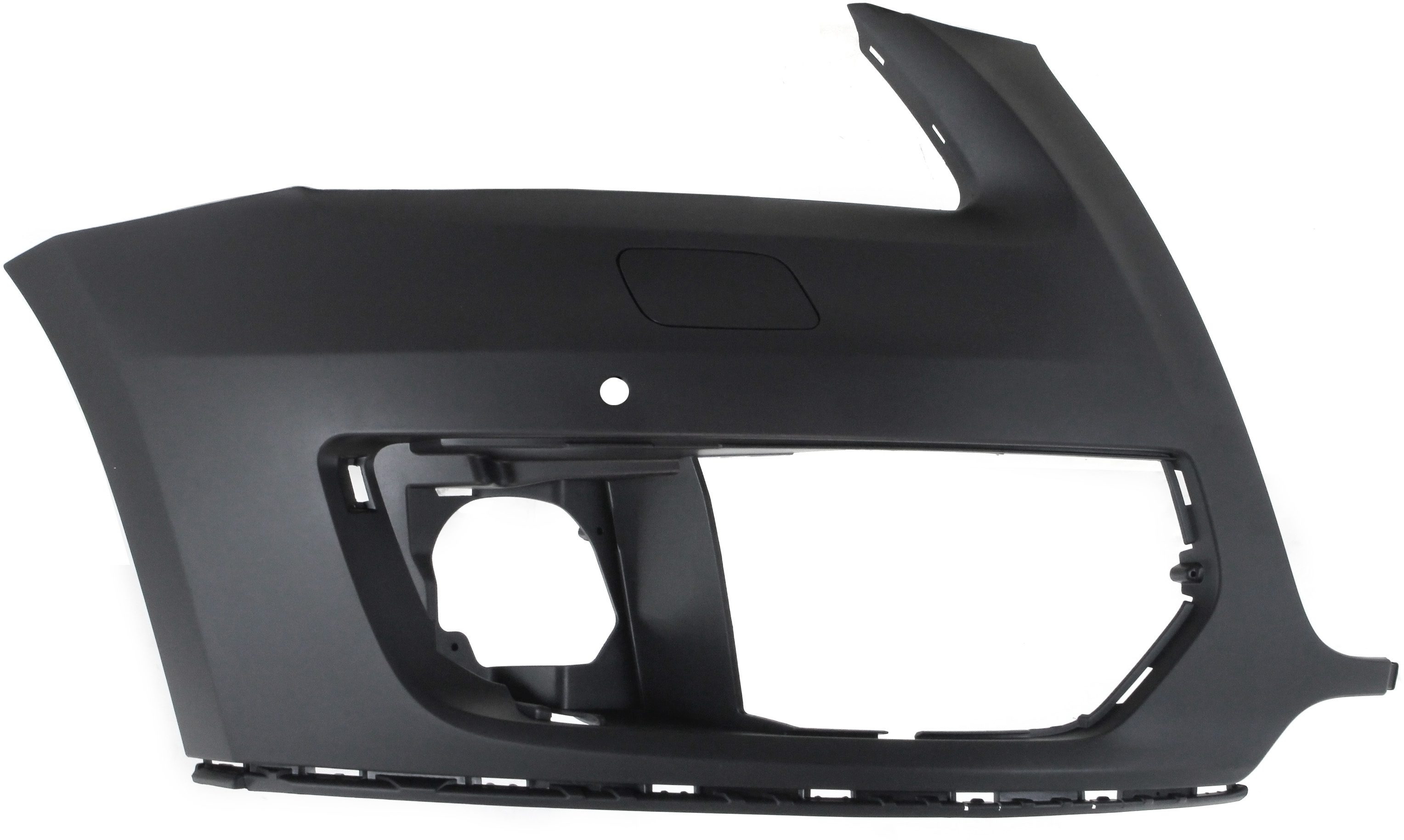 AM Q5-09-12 FRONT BUMPER COVER RH Primed w Parking Aid Snsr Holes and Headlight Washer Holes w o S Line Pkg. SKU REPA010333P Partslink AU1017101 OEM 8R0807108CGRU