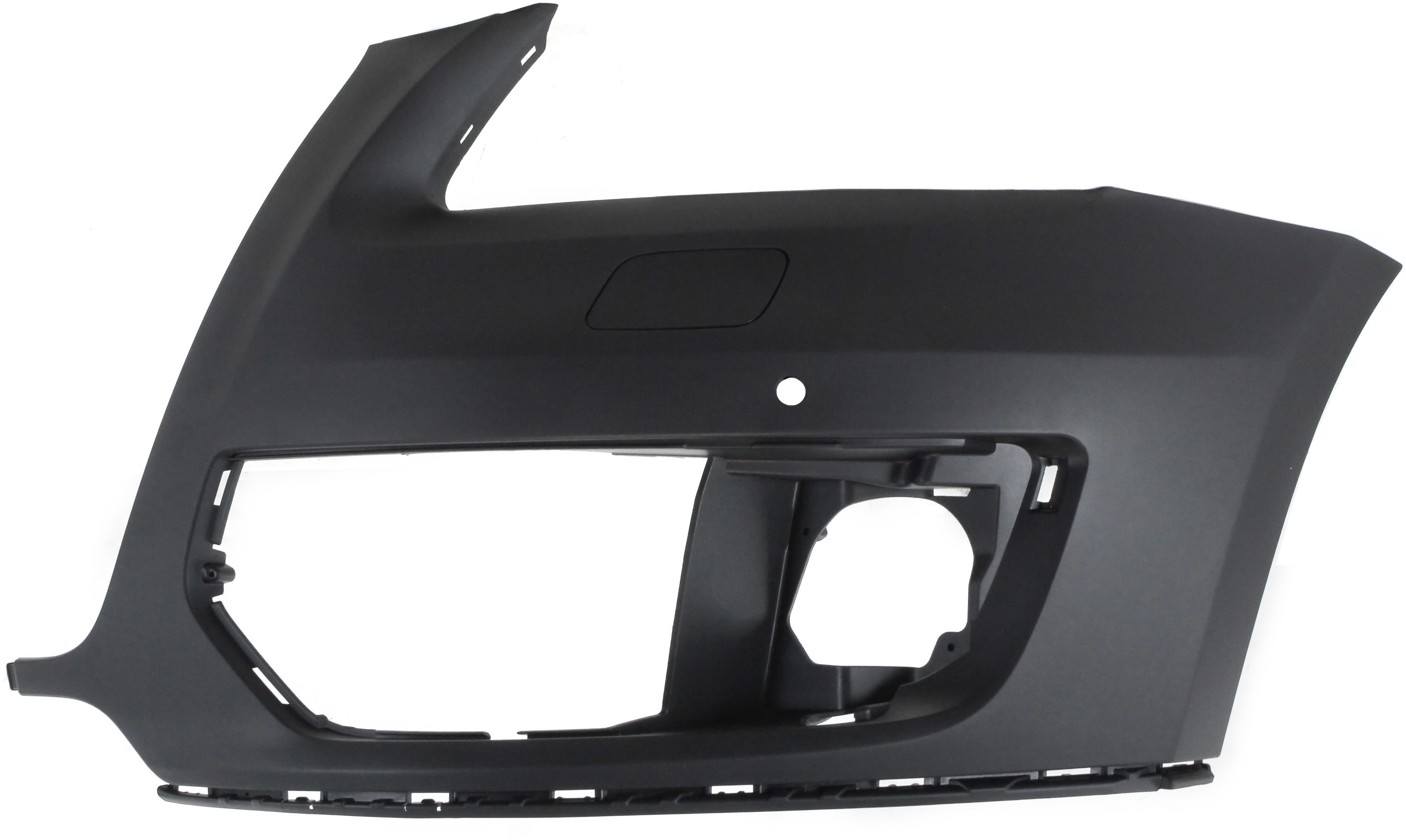 AM Q5-09-12 FRONT BUMPER COVER LH Primed w Parking Aid Snsr Holes and Headlight Washer Holes w o S Line Pkg. SKU REPA010334P Partslink AU1016101 OEM 8R0807107CGRU