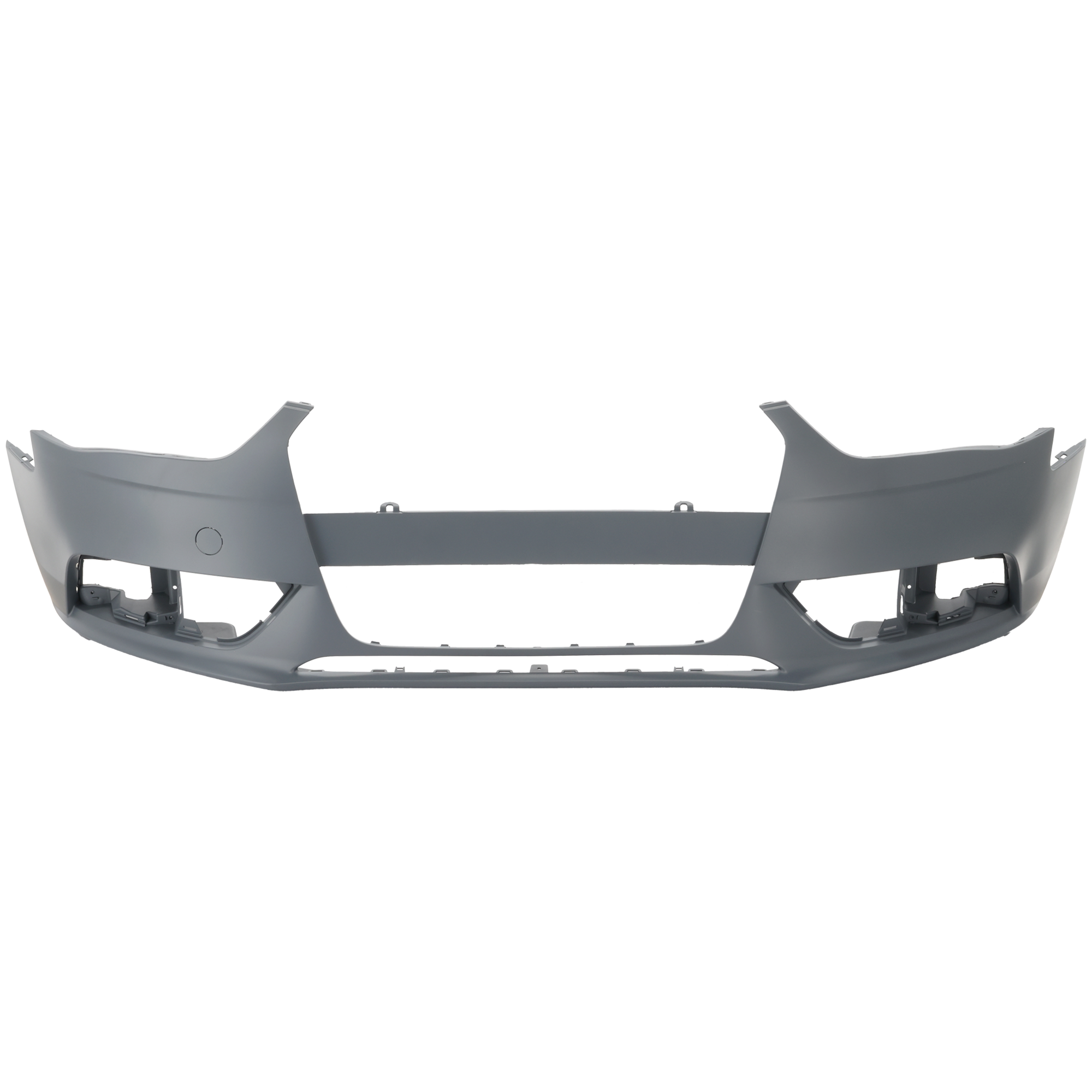AM A4-13-16 FRONT BUMPER COVER Primed w o S Line Pkg HLW Holes and Warning System w Tow Hook Cover SKU REPA010338P Partslink AU1000190 OEM 8K0807065AGRU