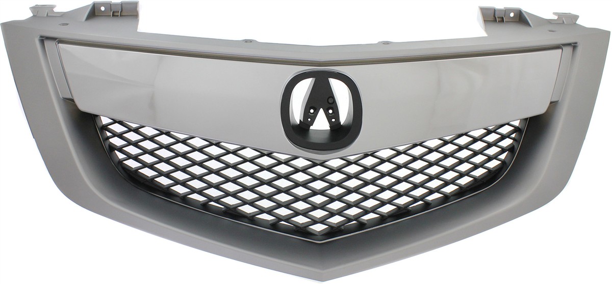 AM MDX 10-13 GRILLE Painted Silver Shell and Insert w Upper Bar w Technology Package Model SKU REPA070127 Partslink AC1200118 OEM 75100STXA02