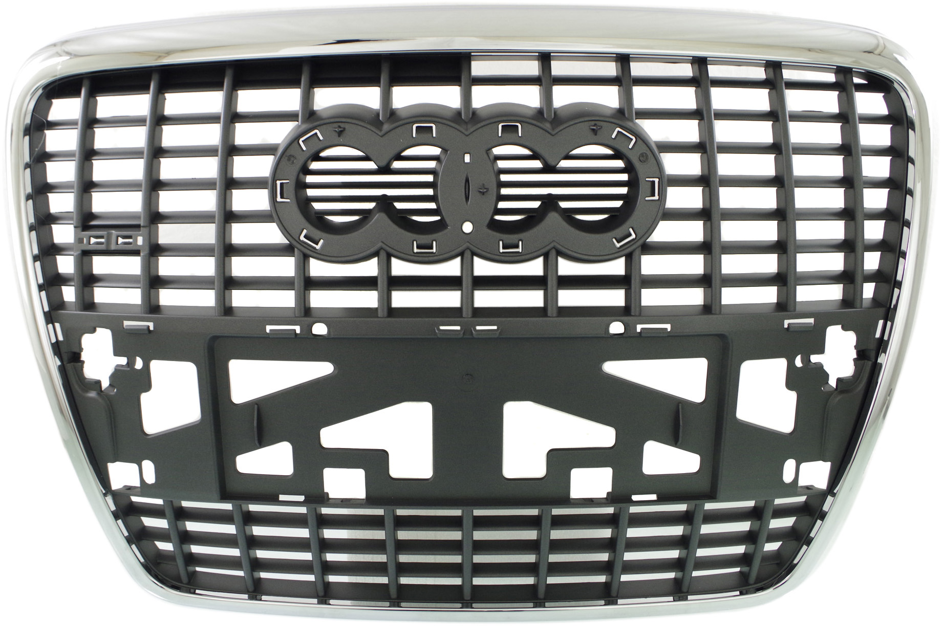 AM A6-05-08 GRILLE Silver Black w Chrome Mldg w o Park Sensors w Sport Pkg SKU REPA070141 Partslink AU1200131 OEM 4F0853651L1QP