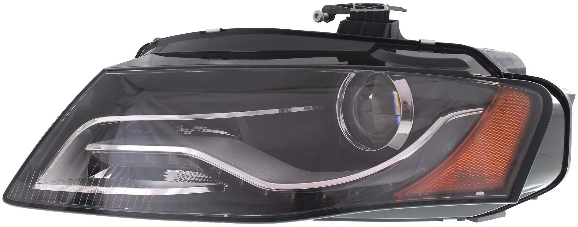 AM A4-09-10 S4-10-10 HEAD LAMP LH Lens and Housing HID Xenon w o HID Kit w o Curve Lighting Sedan Wagon To 6-21-10 SKU REPA100196 Partslink AU2502150 OEM 8K0941029AL
