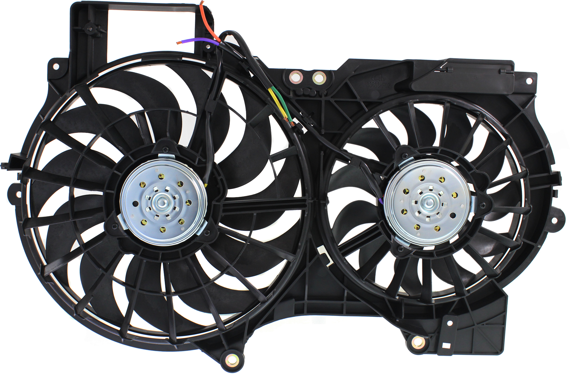 AM A6-05-11 RADIATOR FAN SHROUD ASSEMBLY Dual Fan 3.0L 3.2L w o Control module SKU REPA160905 Partslink AU3115109 OEM 4F0121207A PFM