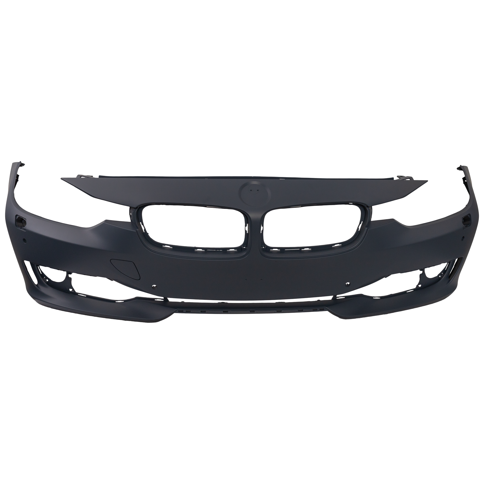 AM 3 SERIES 12-15 FRONT BUMPER COVER Primed Luxury Modern Sport Line w o M Sport Line Sedan Wagon w HLW PDC Holes Cam w o IPAS SKU REPB010355P Partslink BM1000269 OEM 51117327279