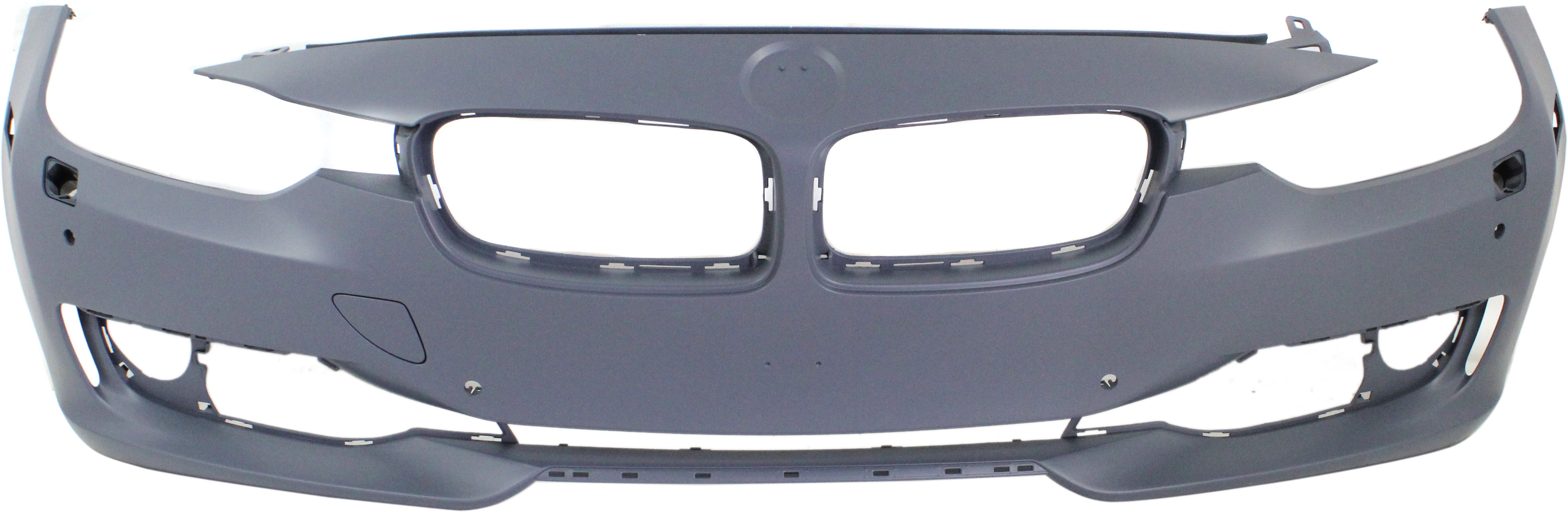AM 3 SERIES 12-15 FRONT BUMPER COVER Primed Luxury Modern Sport Line w o M Sport Line Sedan Wagon w HLW PDC Sensor IPAS Cam Holes SKU REPB010359P Partslink BM1000267 OEM 51117293090