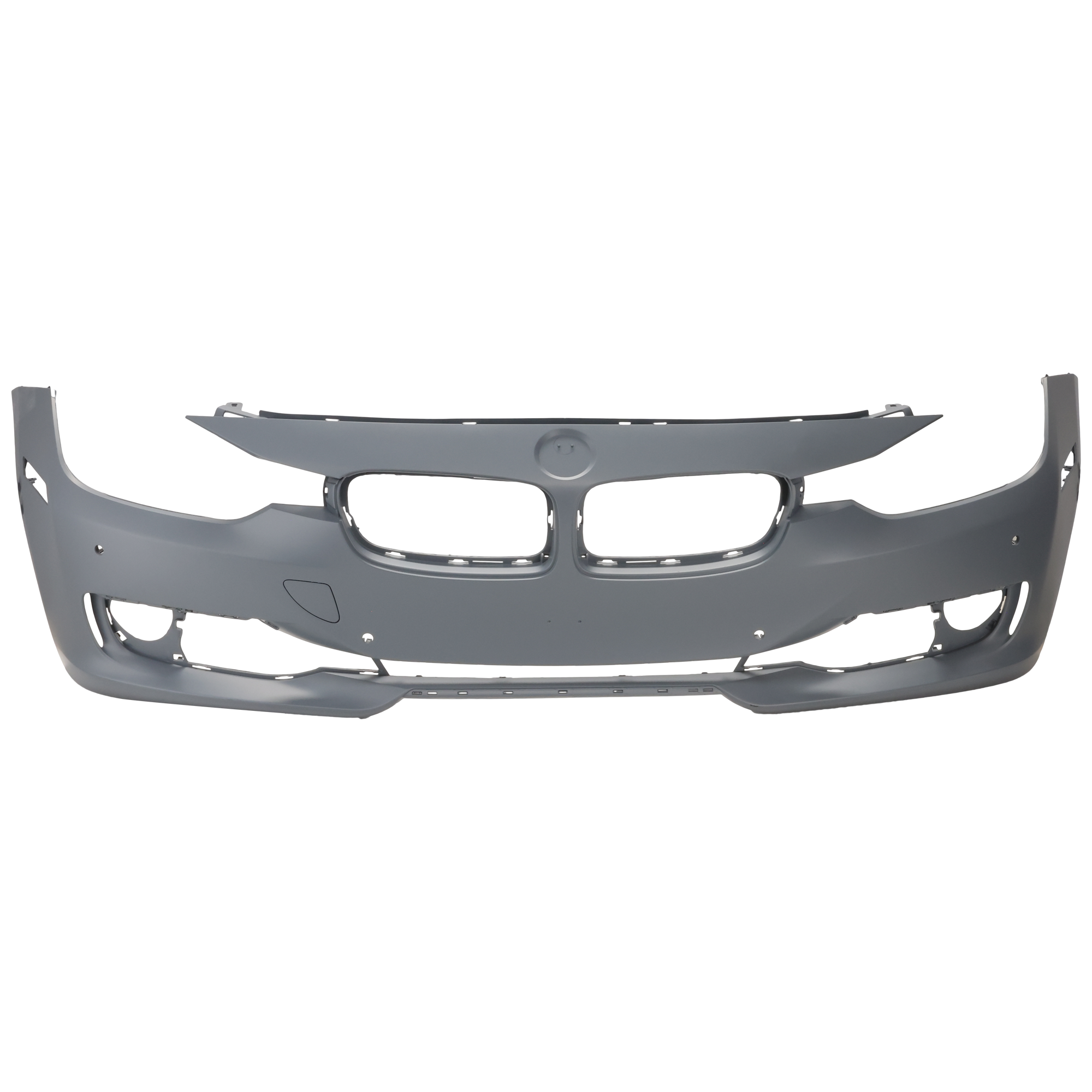 AM 3 SERIES 12-15 FRONT BUMPER COVER Primed Luxury Modern Sport Line w o M Sport Line Sedan Wagon w o HLW Holes w PDC Sensor IPAS Cam Holes SKU REPB010360P Partslink BM1000272 OEM 51117293089