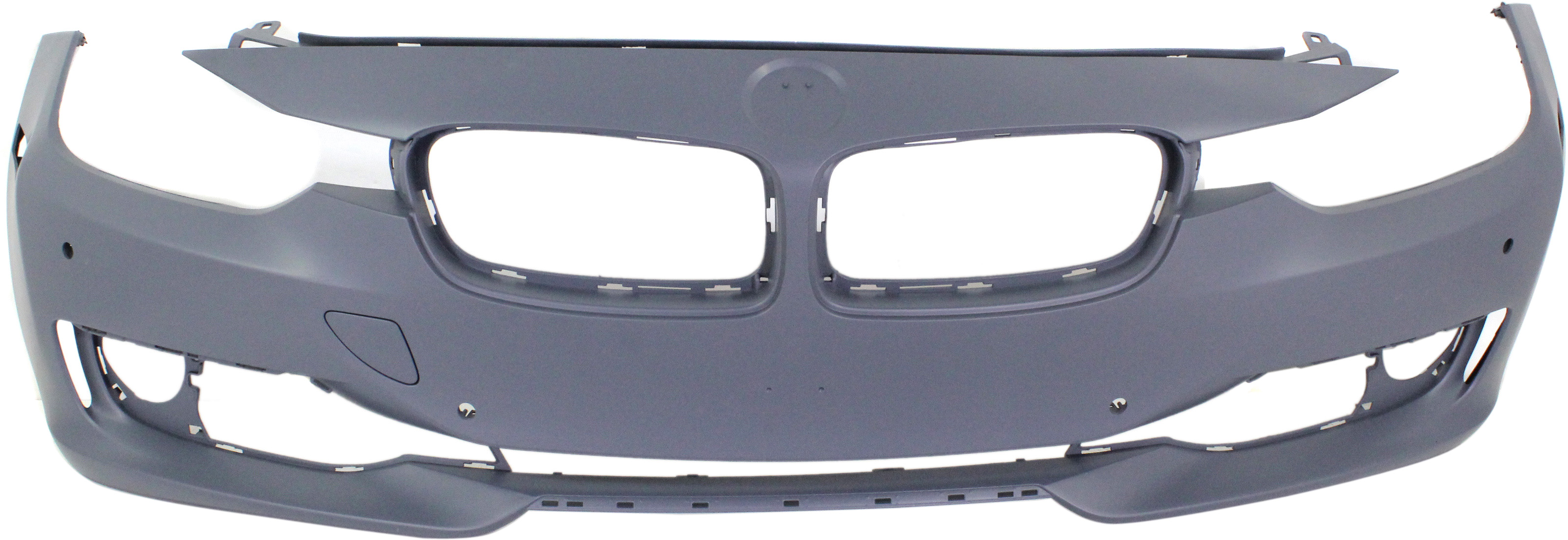AM 3 SERIES 12-15 FRONT BUMPER COVER Primed Luxury Modern Sport Line w o M Sport Line Sedan Wagon w o HLW Holes IPAS w PDC Sensor Cam Holes SKU REPB010361P Partslink BM1000274 OEM 51117293088