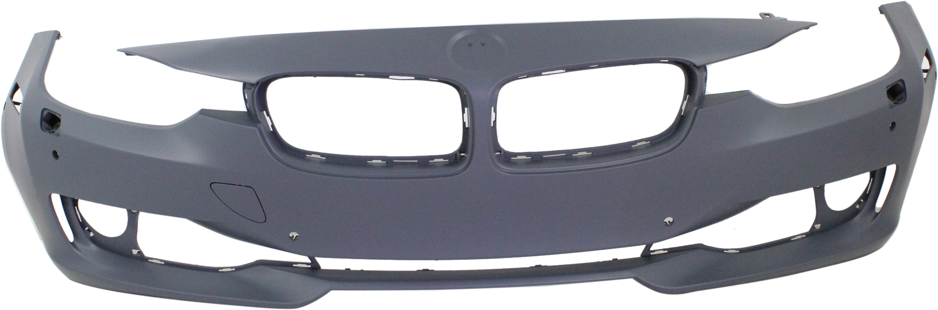 AM 3 SERIES 12-15 FRONT BUMPER COVER Primed Standard w o M Sport Line Sedan Wagon w HLW PDC Sensor IPAS Holes w o Cam Holes SKU REPB010368P Partslink BM1000258 OEM 51117293017
