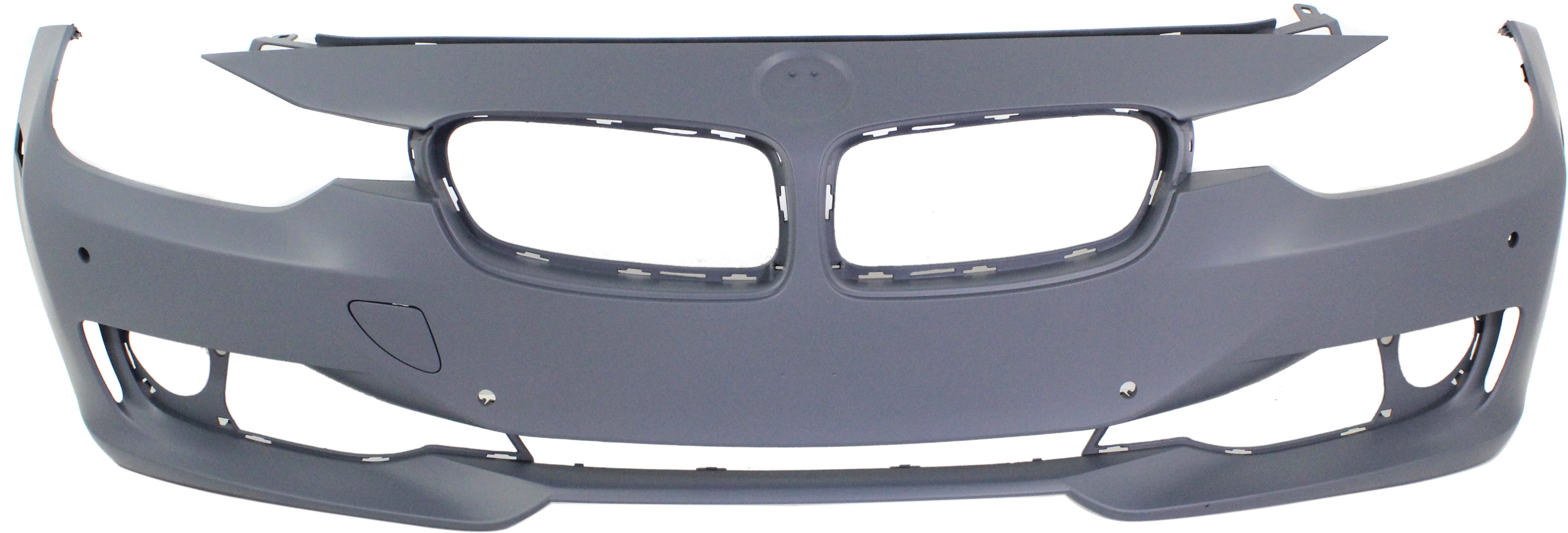 AM 3 SERIES 12-15 FRONT BUMPER COVER Primed Exc. M3 Model Standard w o M Sport Line Sedan Wagon w o HLW Holes w PDC Sensor IPAS Cam Holes SKU REPB010370P Partslink BM1000262 OEM 51117293015