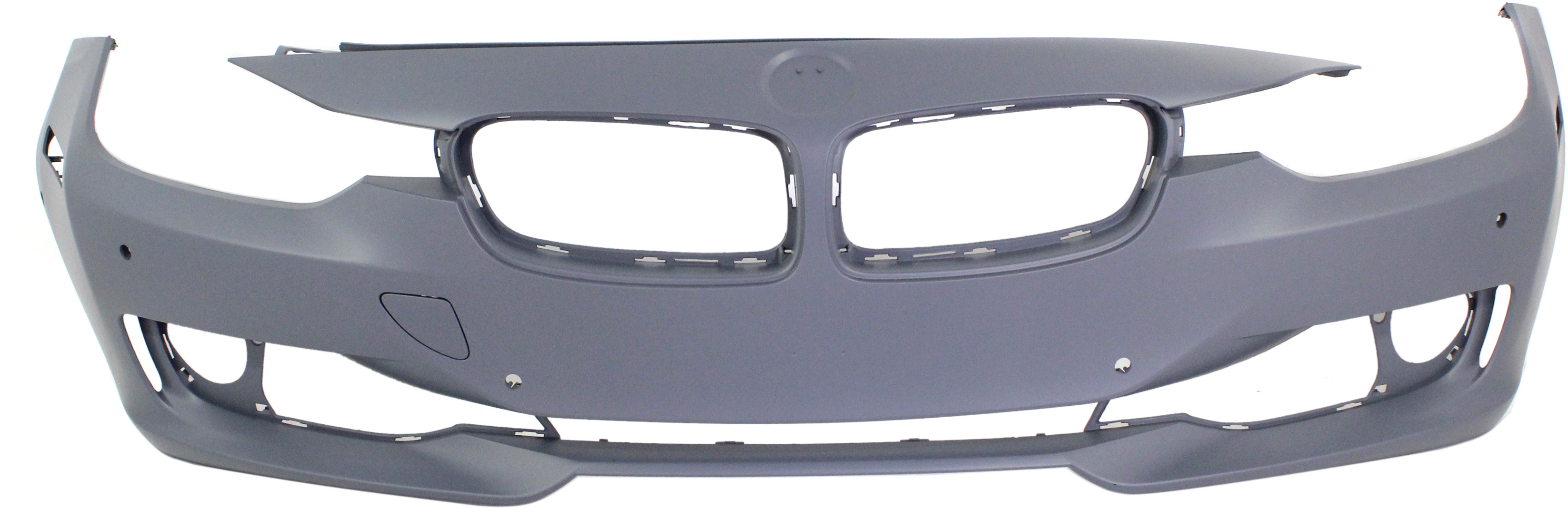 AM 3 SERIES 12-15 FRONT BUMPER COVER Primed Standard w o M Sport Line Sedan Wagon w o HLW Holes IPAS w PDC Sensor Cam Holes SKU REPB010371P Partslink BM1000264 OEM 51117293014