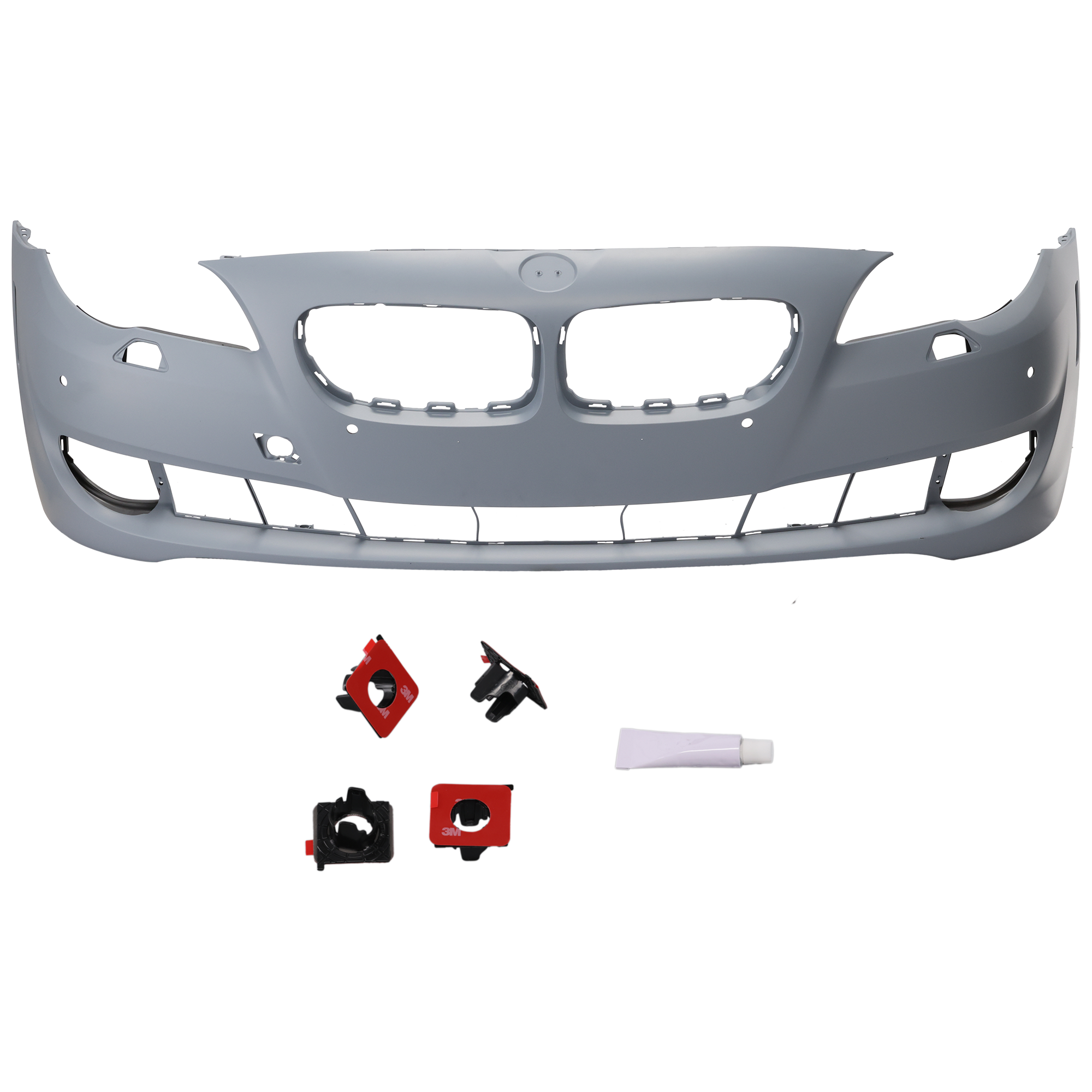 AM 5 SERIES 11-13 FRONT BUMPER COVER Primed w o M Pkg w Park Distance Control Sensor Holes w o Side View Cam Sdn SKU REPB010376P Partslink BM1000241 OEM 51117285964