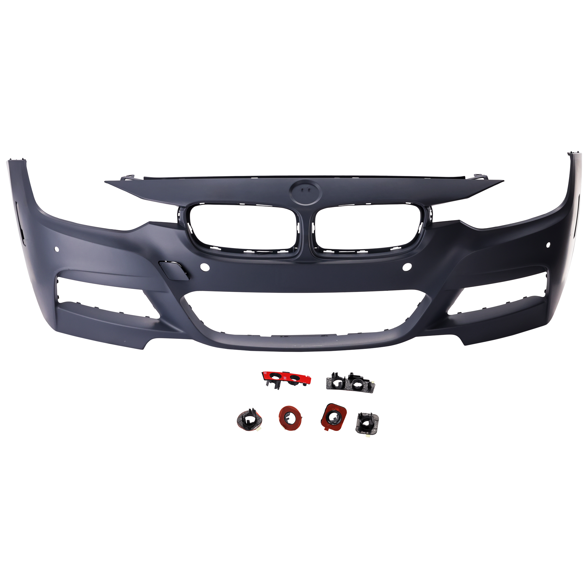 AM 3 SERIES 13-19 FRONT BUMPER COVER Primed w M Sport Line 13-18 Sedan Wagon w o HLW Holes w PDC Sensor IPAS Cam Holes SKU REPB010396P Partslink BM1000291 OEM 51118067955
