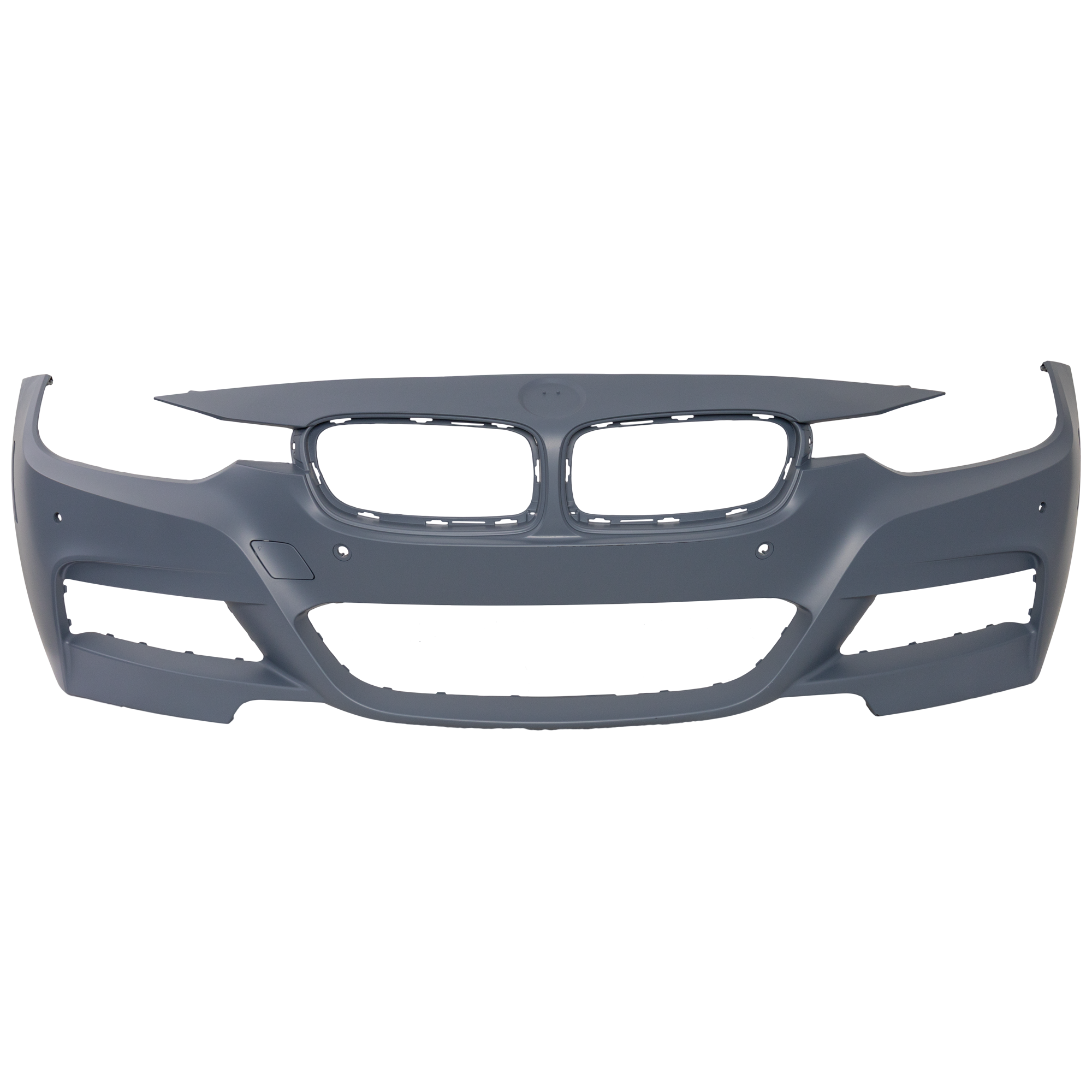 AM 3 SERIES 13-19 FRONT BUMPER COVER Primed w M Sport Line w o HLW Cam Holes w PDC Sensor IPAS Holes 13-18 Sedan Wagon SKU REPB010397P Partslink BM1000292 OEM 51118067953