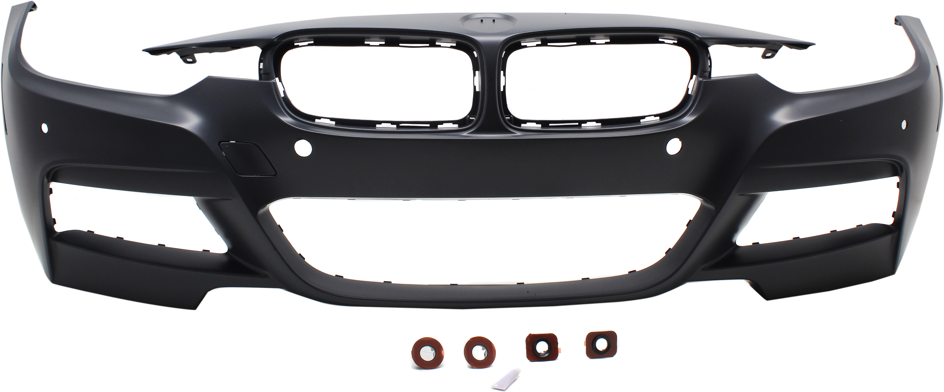 AM 3 SERIES 13-19 FRONT BUMPER COVER Prmd w M Sport Pkg w PDC Snsr Holes w o Side Marker Lgt HLW IPAS Cam Holes 13-18 Sdn Wgn SKU REPB010398P OEM 51118067952 PFM