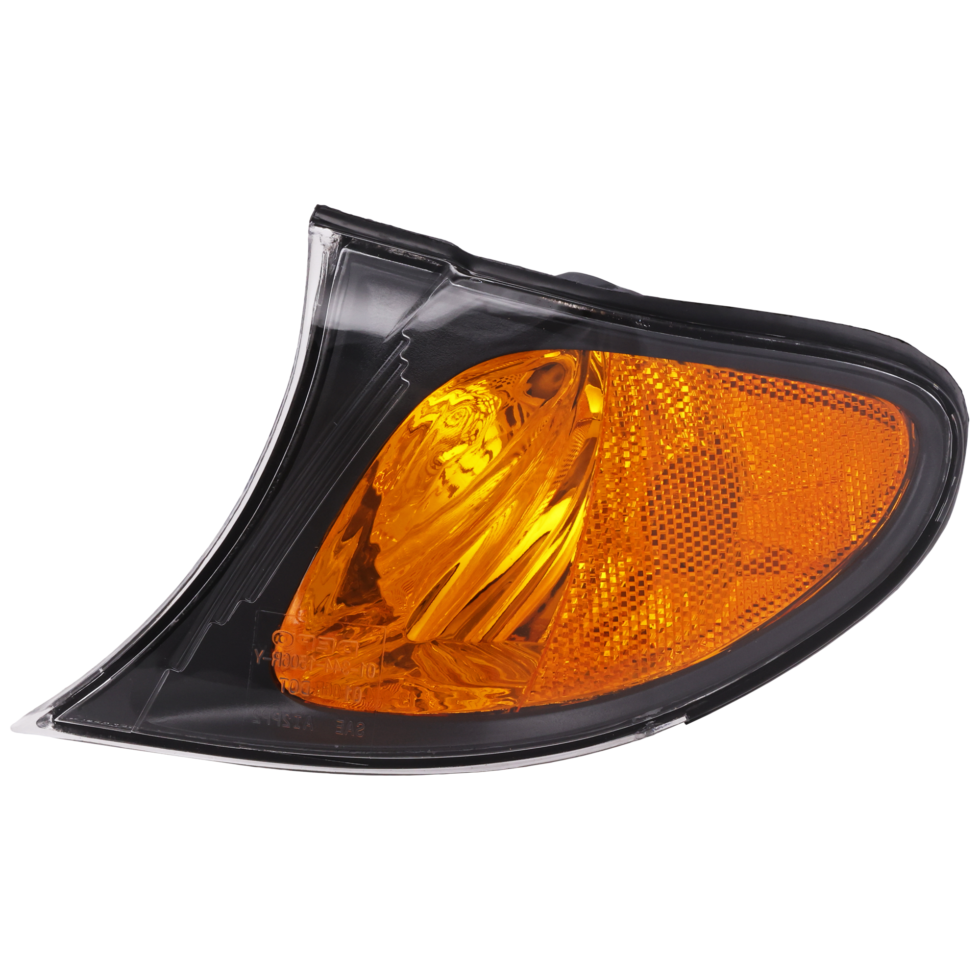 AM 3 SERIES 02-05 CORNER LAMP LH Assembly Yellow Black Surround Trim Sedan Wagon SKU REPB104108 Partslink BM2520109 OEM 63137165859