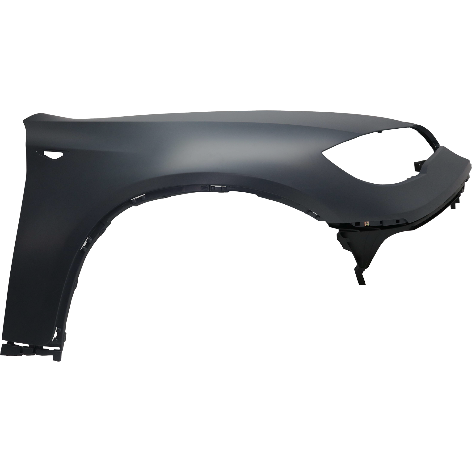 AM X6-08-14 FRONT FENDER RH Primed Fiberglass w o HeadLamp Washer Hole w Side Lamp Hole SKU REPB220171 Partslink BM1241160 OEM 51657052400