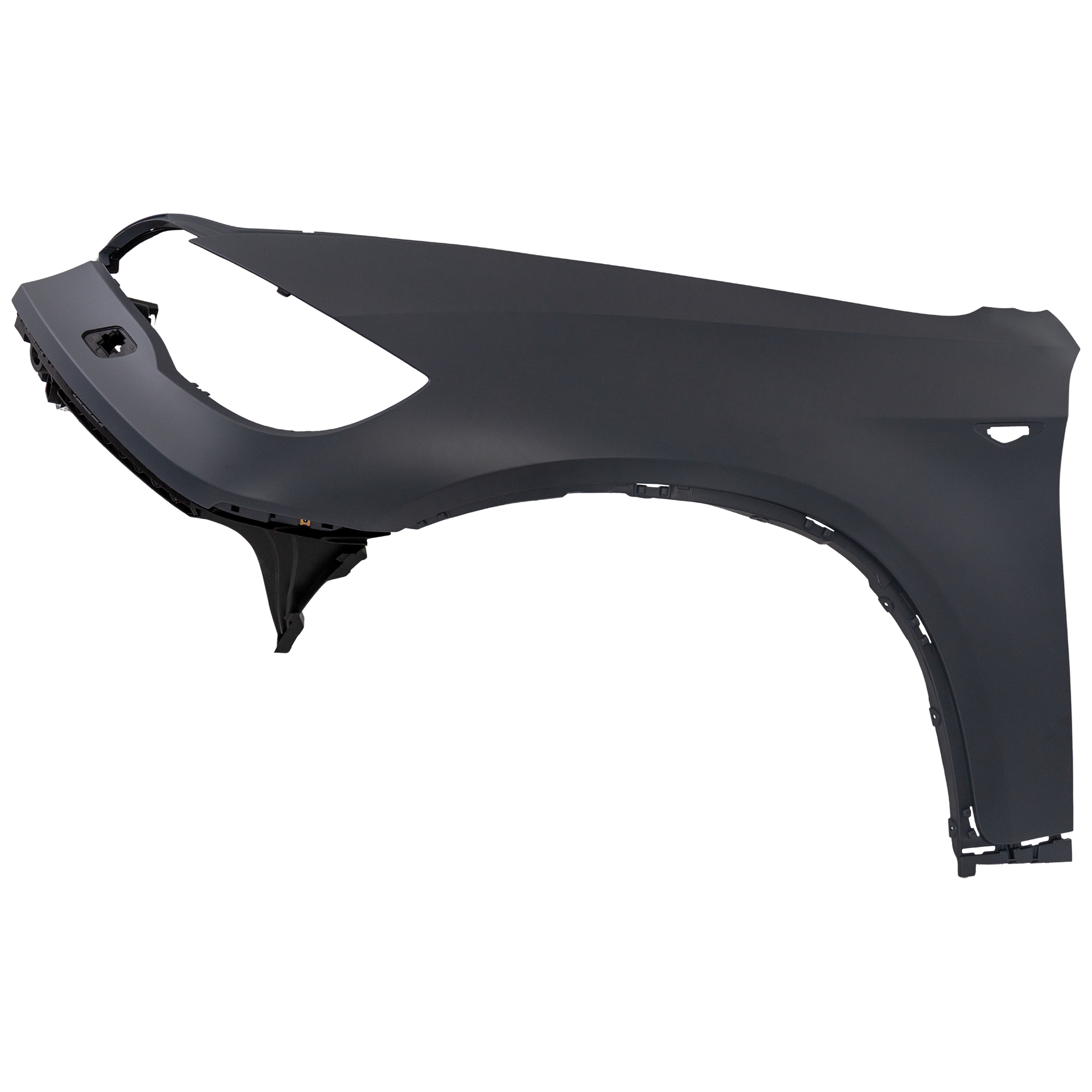 AM X6-08-14 FRONT FENDER LH Primed Fiberglass w HeadLamp Washer Hole w Side Lamp Hole SKU REPB220174 Partslink BM1240161 OEM 51657052423
