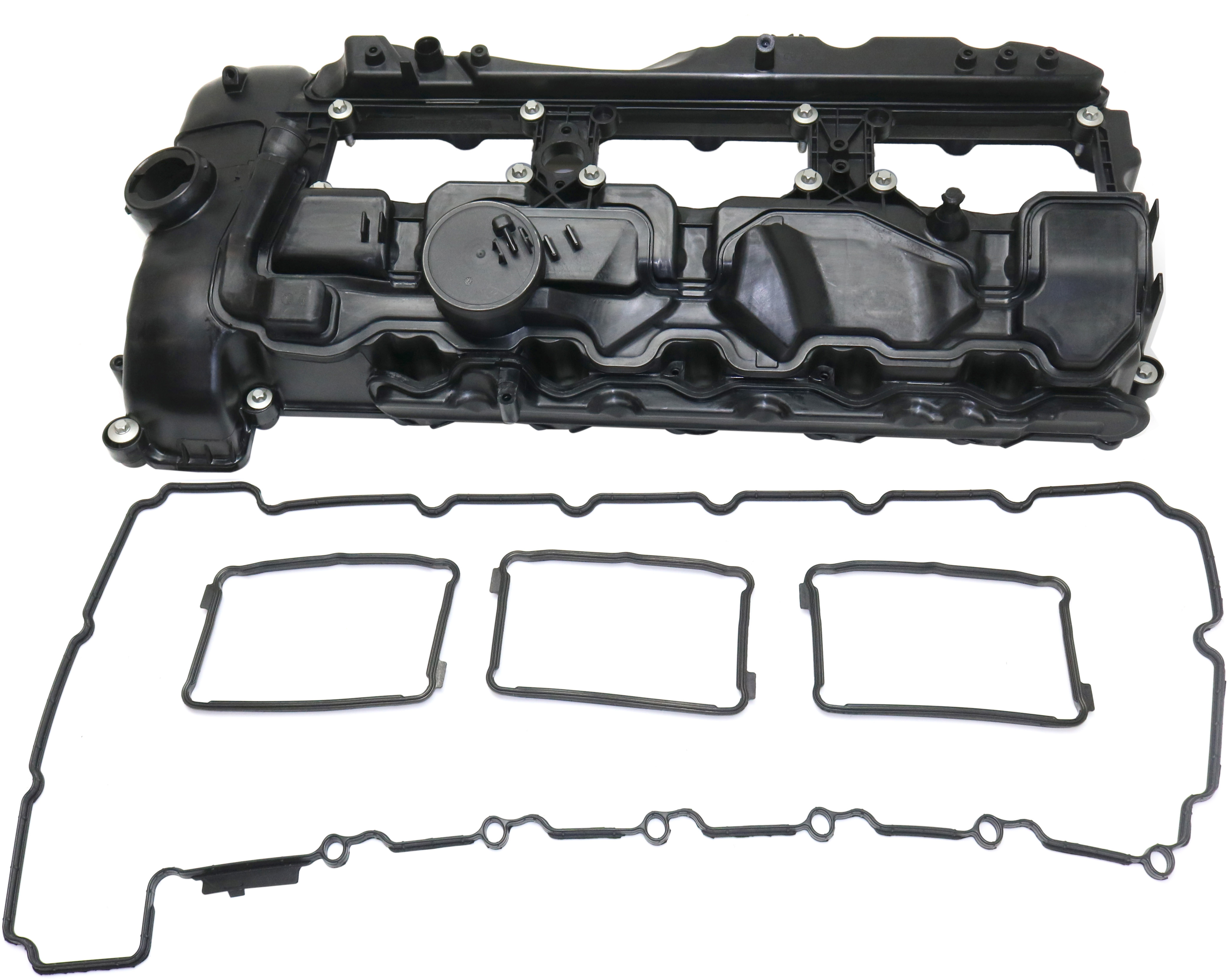 AM X3 X5-11-19 VALVE COVER Plastic Black w Bolts and Gasket SKU REPB320402 OEM 11127570292