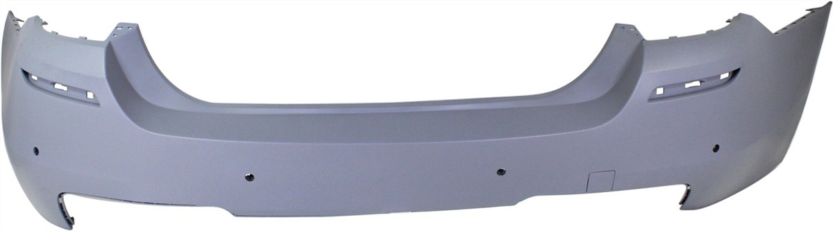 AM 5 SERIES 11-16 REAR BUMPER COVER Primed Sedan w M Pkg w PDC Sensor Holes SKU REPB760139P Partslink BM1100235 OEM 51128048594