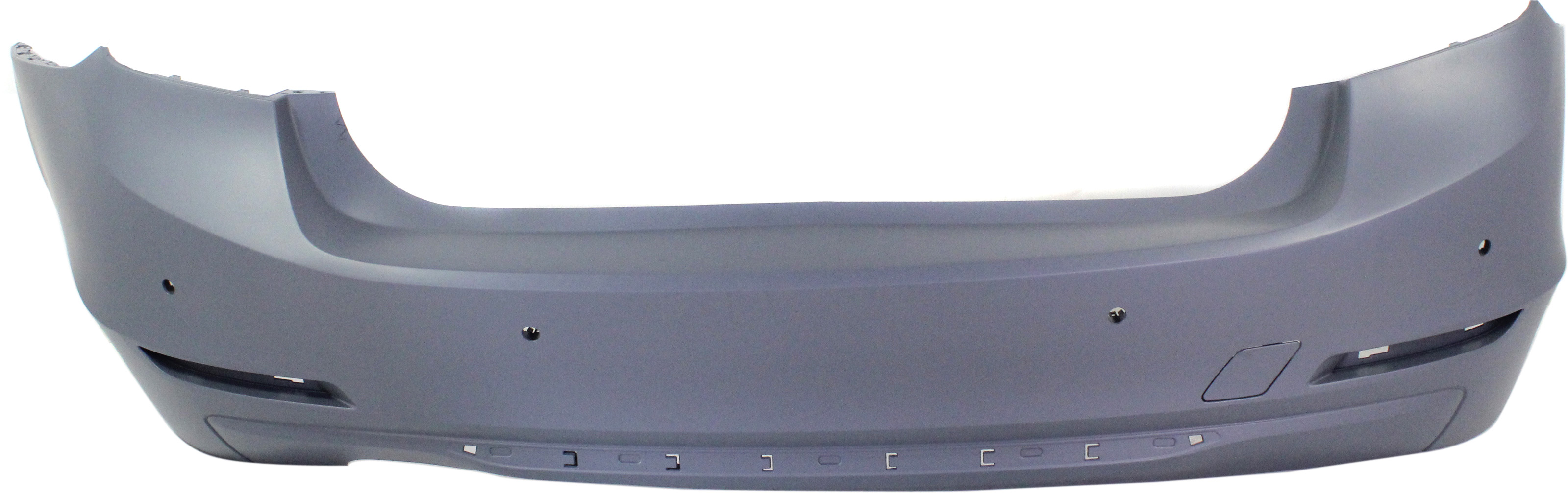 AM 328I 12-15 REAR BUMPER COVER Primed Luxury Modern Sport Line w o M Sport Line Sedan w PDC Sensor Holes SKU REPB760151P Partslink BM1100240 OEM 51127312734
