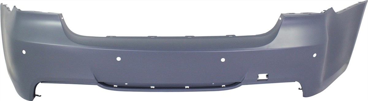 AM 3 SERIES 06-11 REAR BUMPER COVER Primed 3.0L Eng w M Pkg w PDC Snsr Holes Sedan SKU REPB760162P Partslink BM1100230 OEM 51128041139