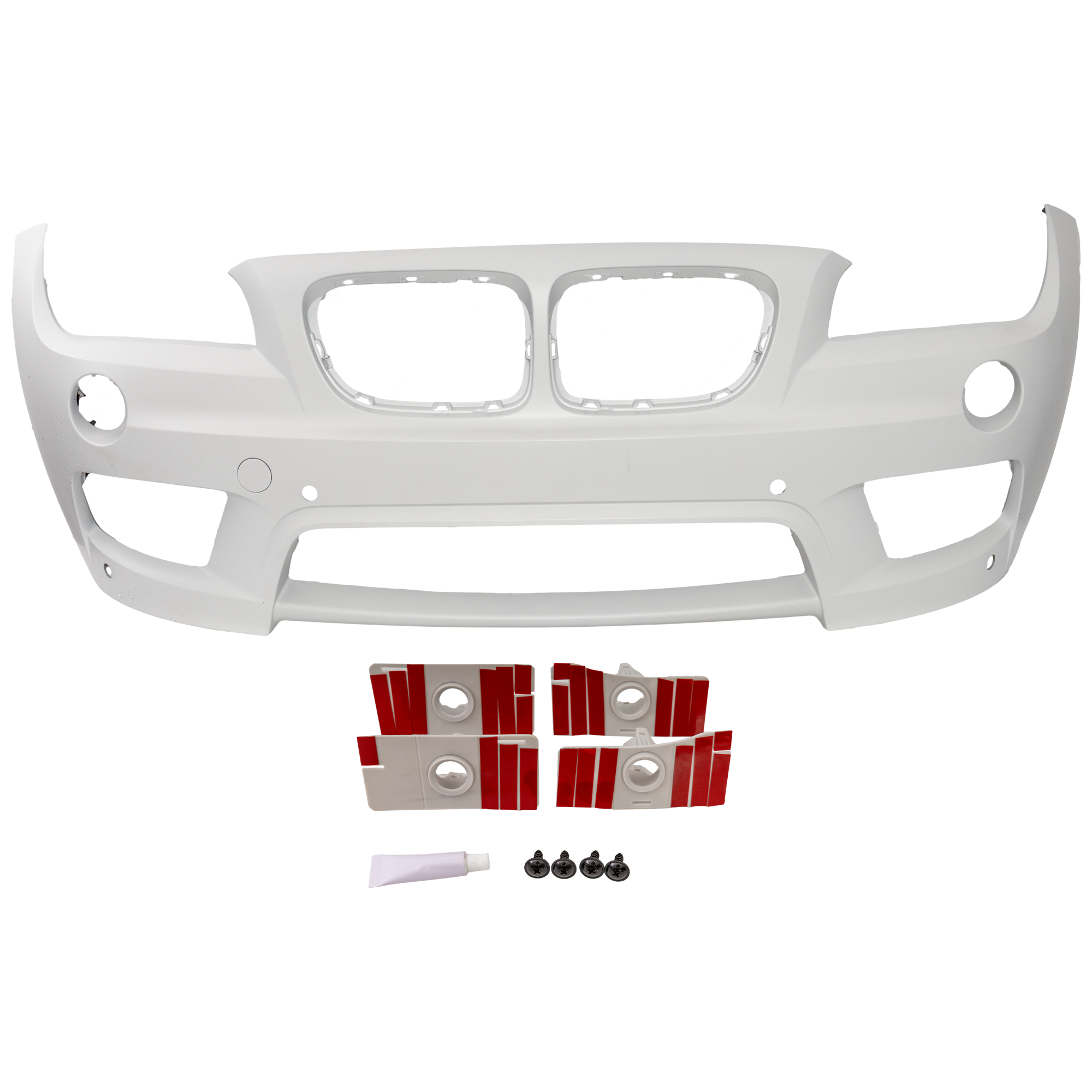 AM X1-13-15 FRONT BUMPER COVER Primed w M Sport Line w o HLW Holes w Park Dist Ctrl Snsr Holes SKU REPBM010303P Partslink BM1000303 OEM 51118039479