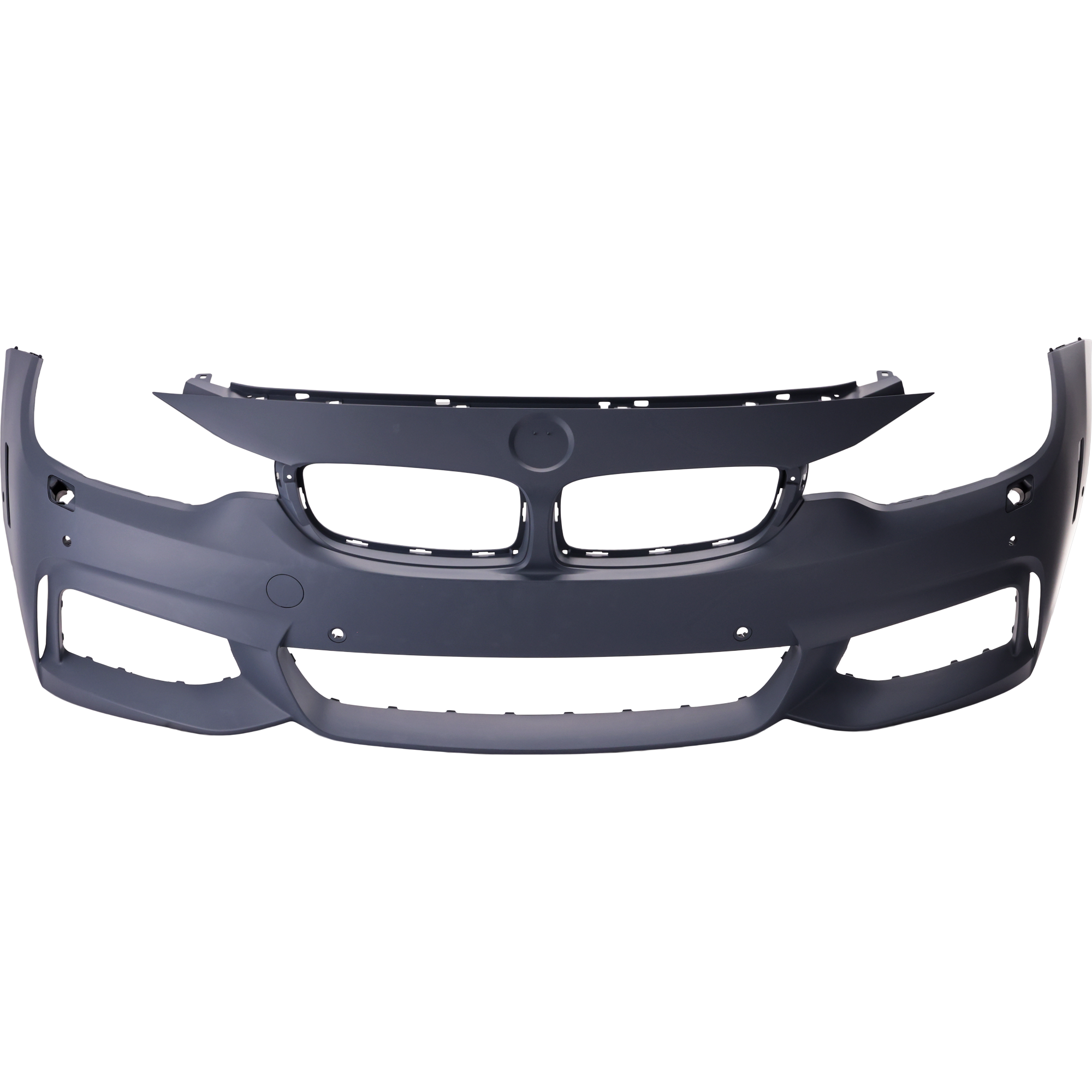 AM 4 SERIES 14-20 FRONT BUMPER COVER Primed w M Sport Pkg w HLW PDC Snsr Holes Cam w o Park Assist Sensor Holes SKU REPBM010317P Partslink BM1000343 OEM 51118061928