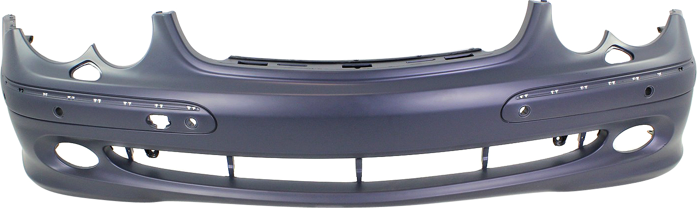 AM CLK CLASS 03-05 FRONT BUMPER COVER Primed w o AMG Styling Pkg w Headlight Washer and Parktronic Holes SKU REPBZ010309P Partslink MB1000193 OEM 2098850725