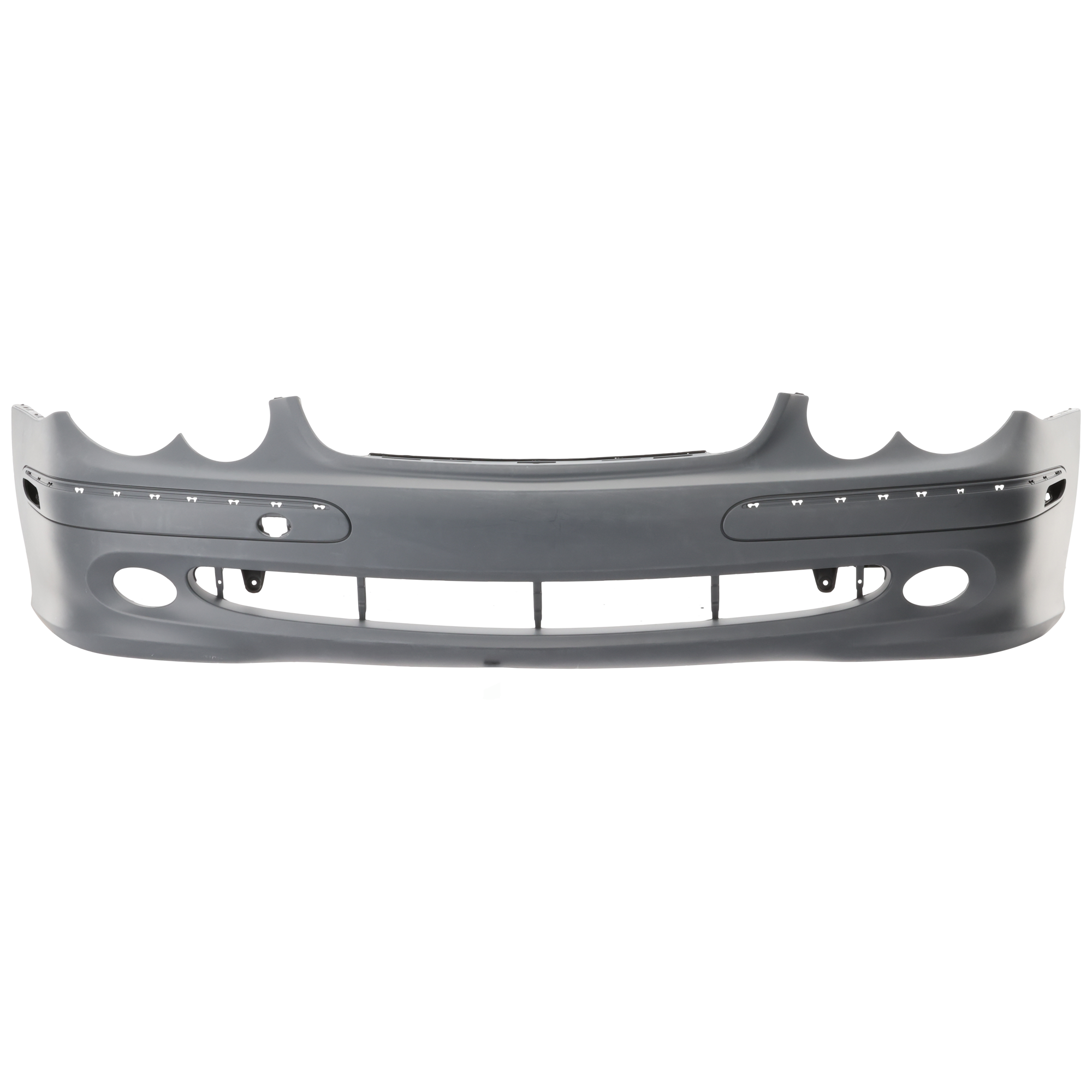 AM CLK CLASS 03-09 FRONT BUMPER COVER Primed w o AMG Styling Pkg w o H L Washer and Parktronic Holes SKU REPBZ010310P Partslink MB1000285 OEM 2098850425