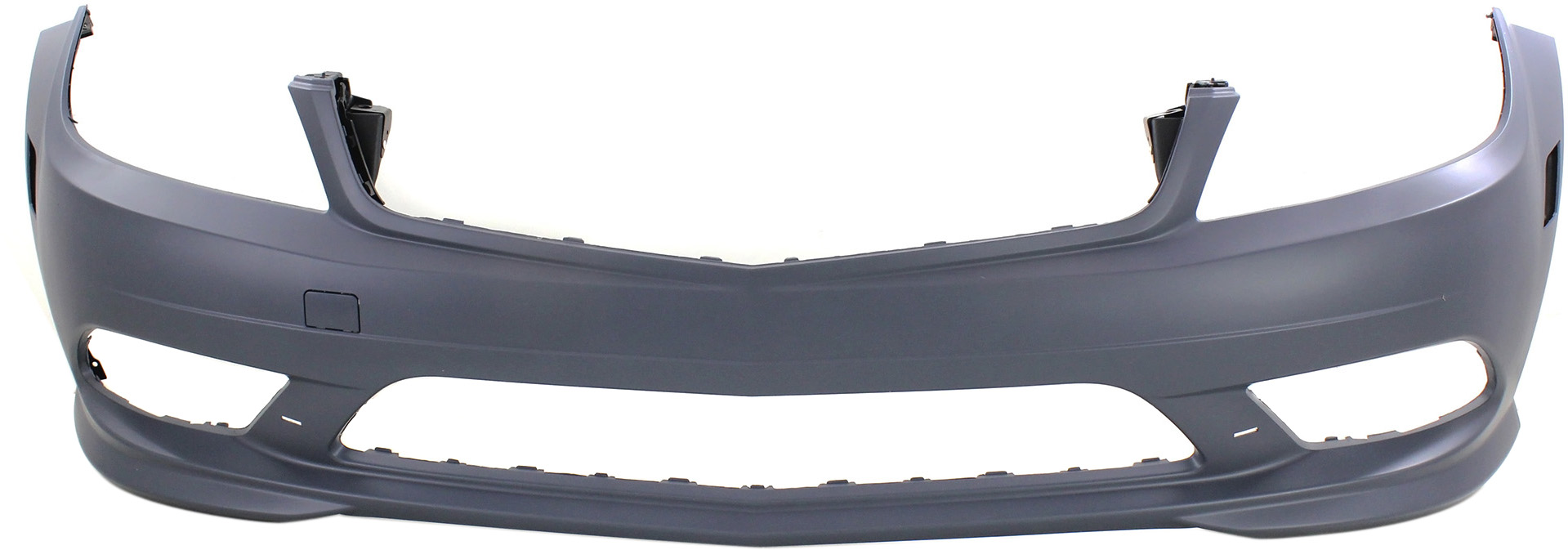 AM C CLASS 08-11 FRONT BUMPER COVER Primed Exc. C63 AMG Model w AMG Package w o HLW and Parking Aid Sensor Holes w DRL SKU REPBZ010356P Partslink MB1000424 OEM 2048856138
