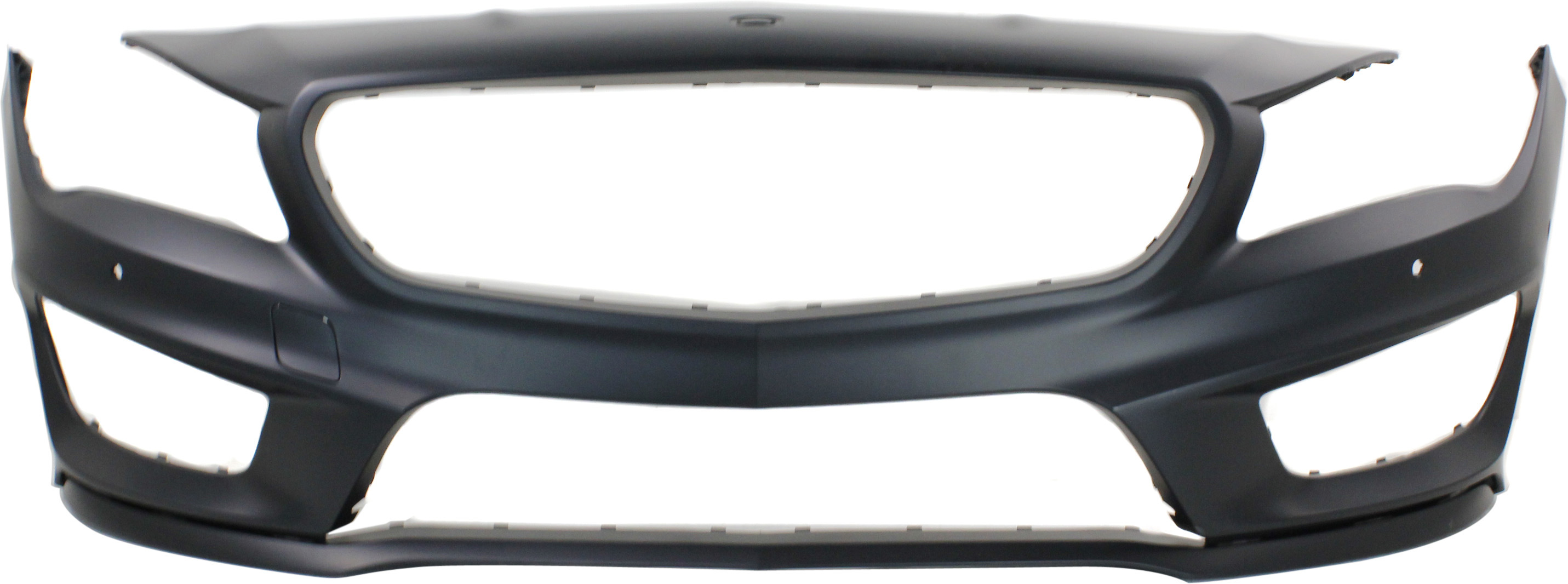 AM CLA250 CLA45 AMG 14-16 FRONT BUMPER COVER Primed w AMG Styling Pkg w Active Park Assist Sensor Holes CAPA SKU REPBZ010384PQ Partslink MB1000431C OEM 11788047409999
