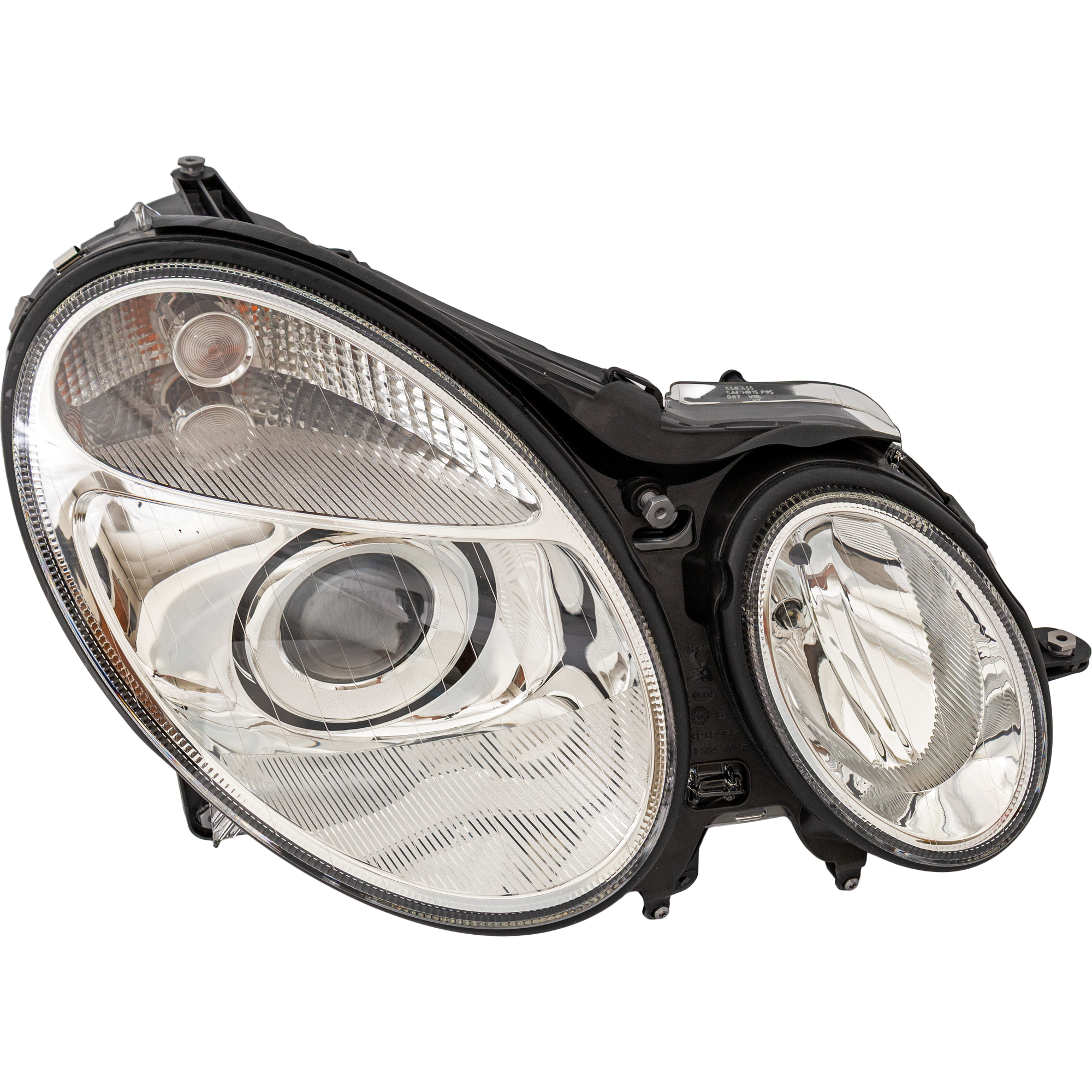 AM E CLASS 03-06 HEAD LAMP RH Assembly HID Xenon w Cornering Lamps SKU REPBZ100101 Partslink MB2503124 OEM 2118202461