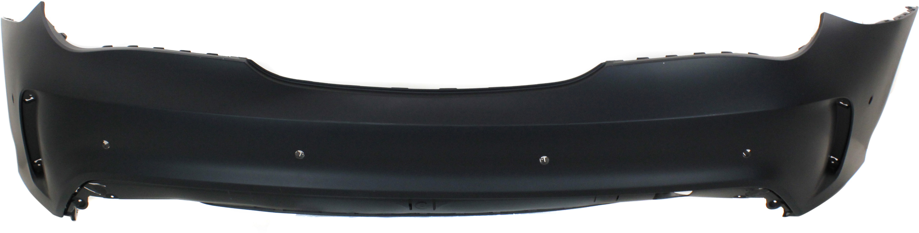 AM CLA250 CLA45 AMG 14-16 REAR BUMPER COVER Primed w AMG Styling Pkg w Active Park Assist Sensor Holes CAPA SKU REPBZ760117PQ Partslink MB1100328C OEM 11788050409999