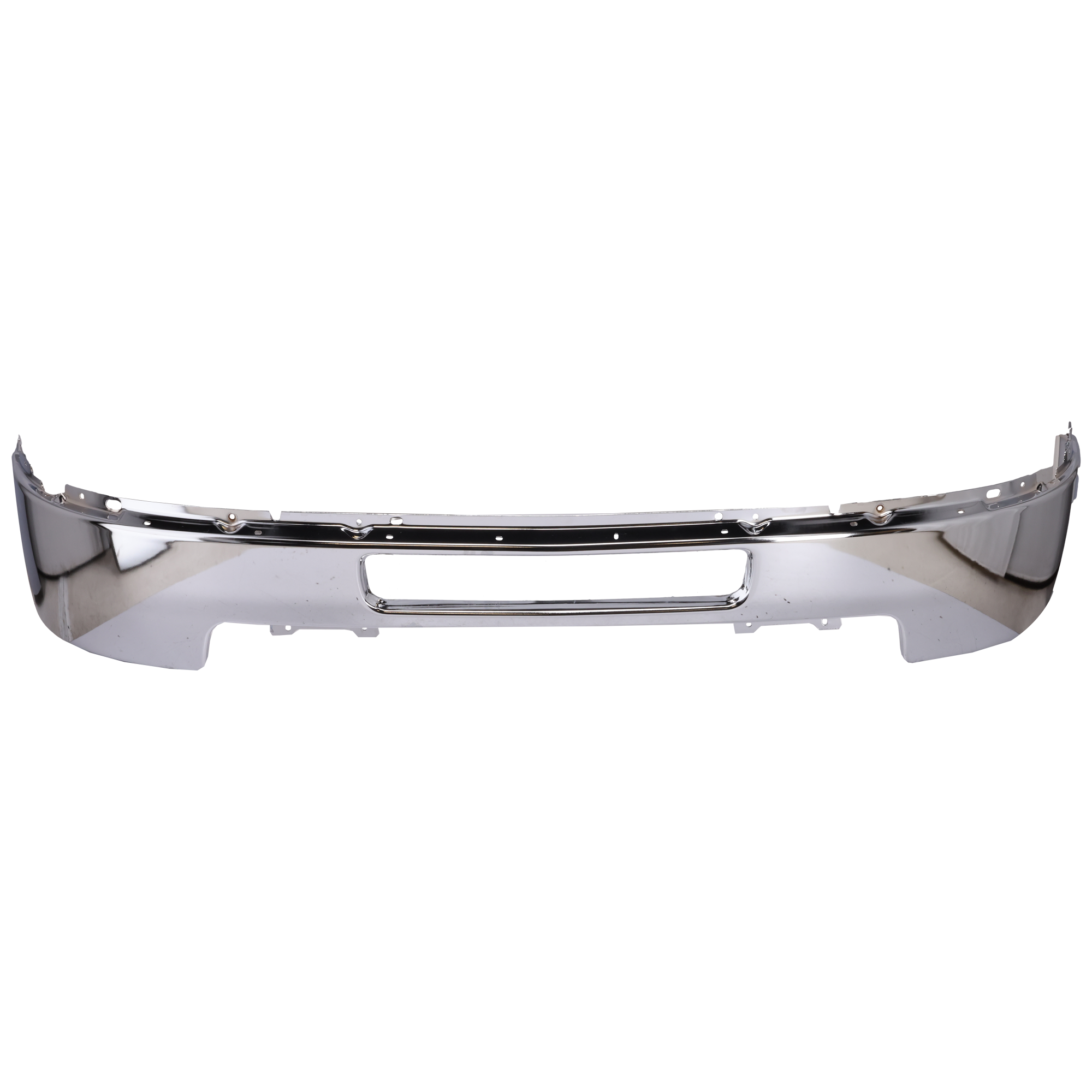AM SILVERADO 2500 HD 3500 HD 11-14 FRONT BUMPER Chrome Impact Bar w o Fog Light Holes SKU REPC010925 Partslink GM1002838 OEM 25832522