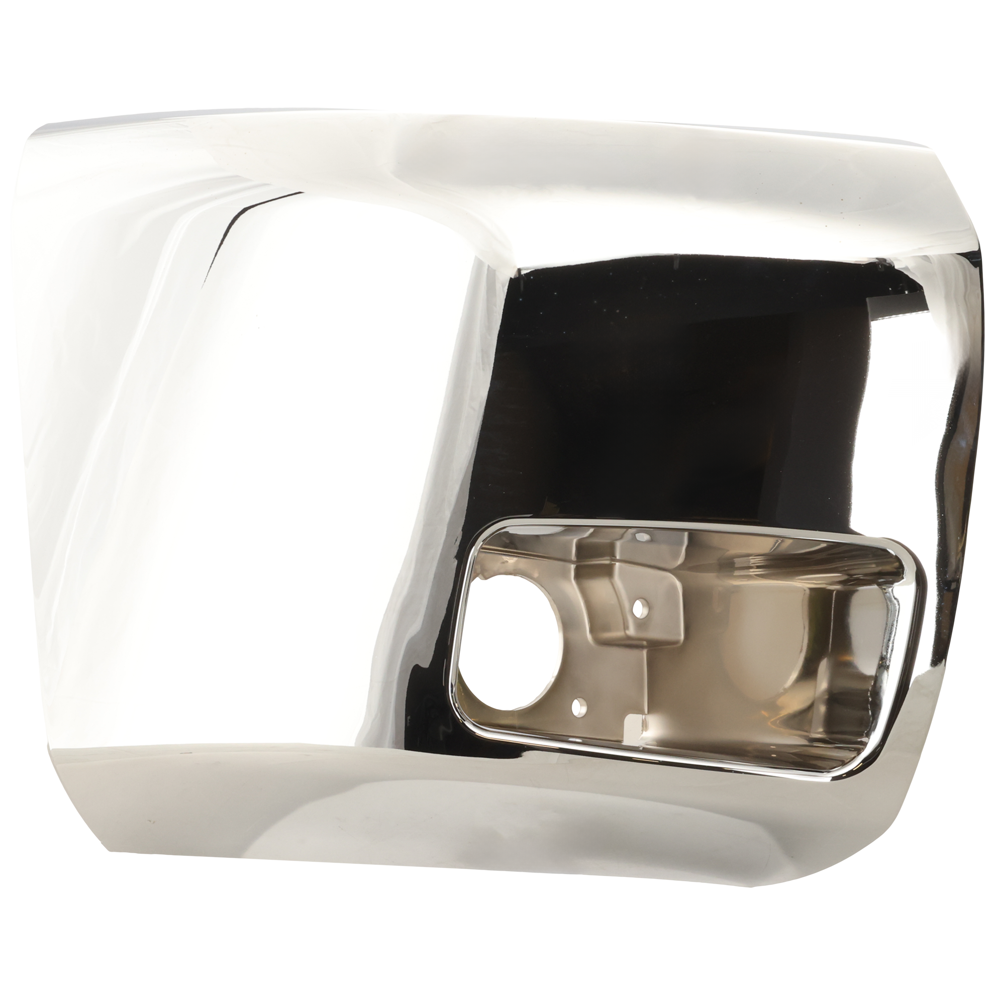 AM SILVERADO 1500-07-13 FRONT BUMPER END RH Chrome Plastic Face Bar Cap w Fog Light Holes Excludes 2007 Classic SKU REPC011111 Partslink GM1005156 OEM 20985758