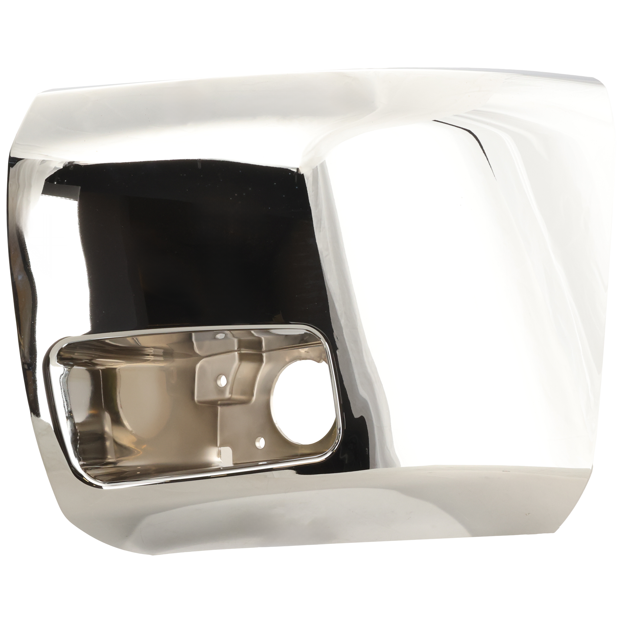 AM SILVERADO 1500-07-13 FRONT BUMPER END LH Chrome Plastic Face Bar Cap w Fog Light Holes Excludes 2007 Classic SKU REPC011112 Partslink GM1004156 OEM 20985757