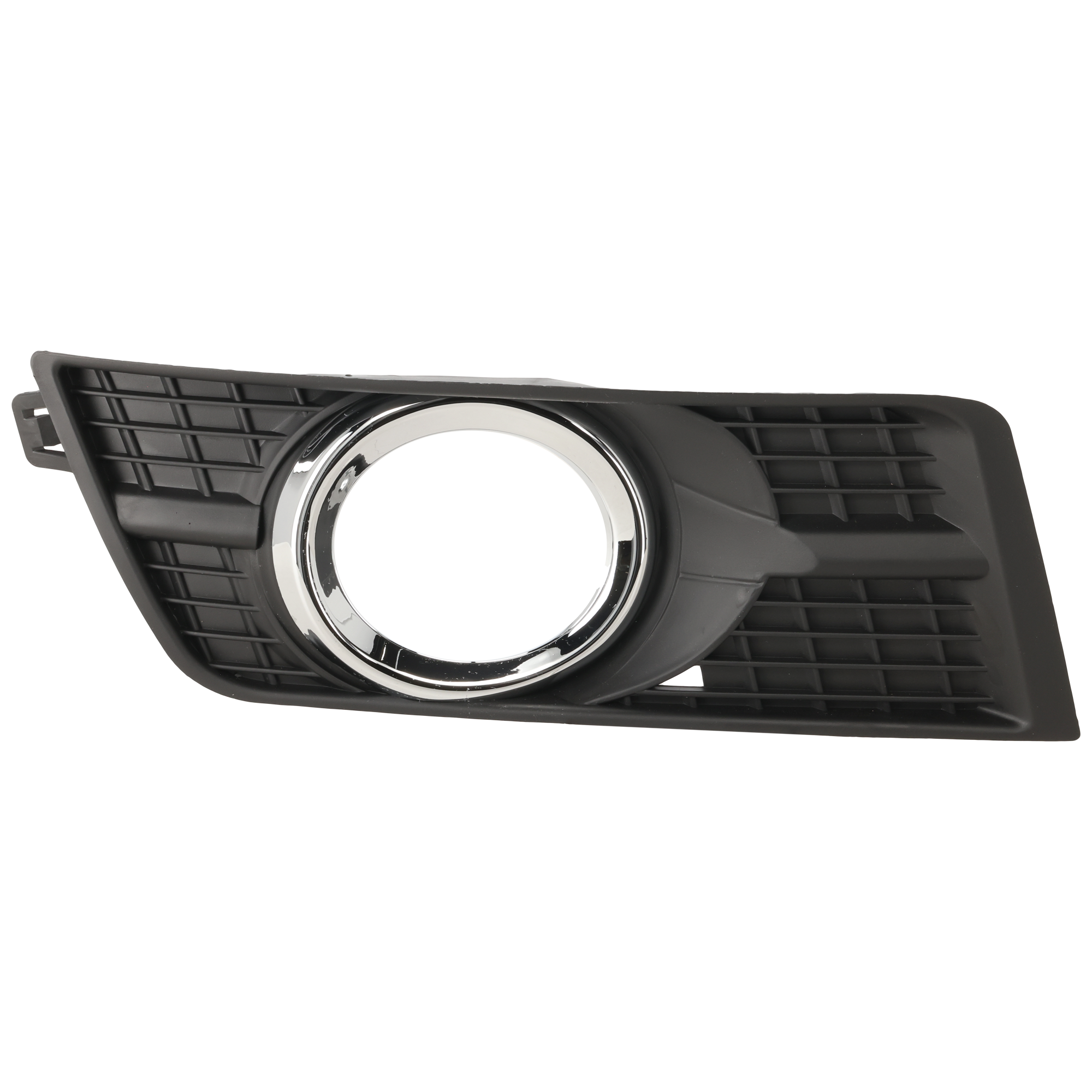 AM SRX 10-16 FRONT FOG LAMP MOLDING RH Black w Chrome Trim SKU REPC015505 Partslink GM1039125 OEM 25778389