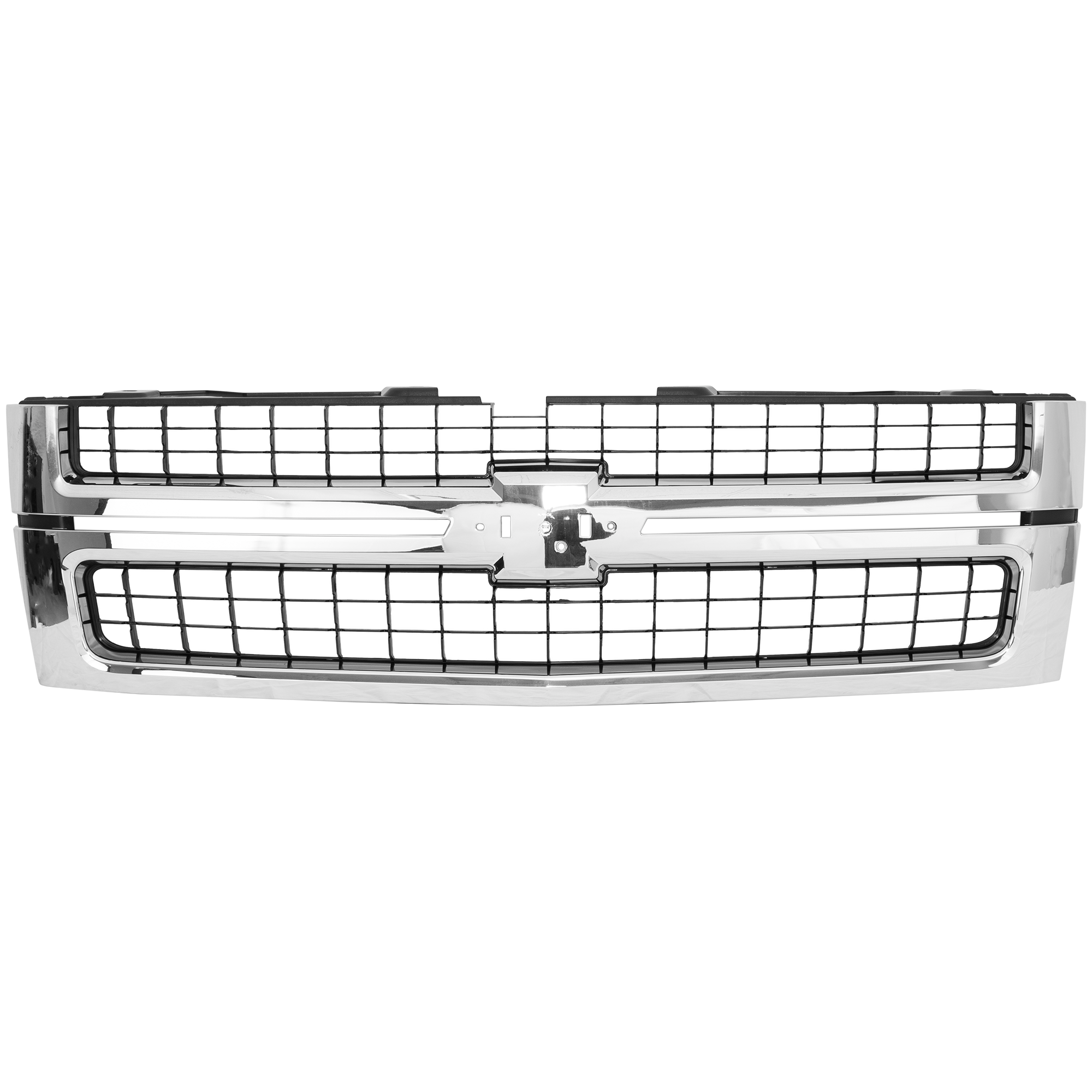 AM SILVERADO 2500 HD 3500 HD 07-10 GRILLE Plastic Chrome Shell Black Insert Excludes 2007 Classic CAPA SKU REPC070111Q Partslink GM1200608C OEM 25825521