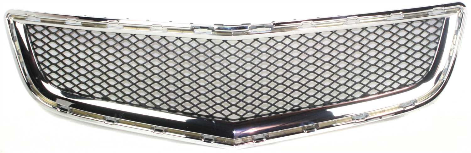 AM TRAVERSE 09-12 FRONT BUMPER GRILLE Chrome Shell Painted Black Insert LS LT Models SKU REPC070113 Partslink GM1036120 OEM 20756061