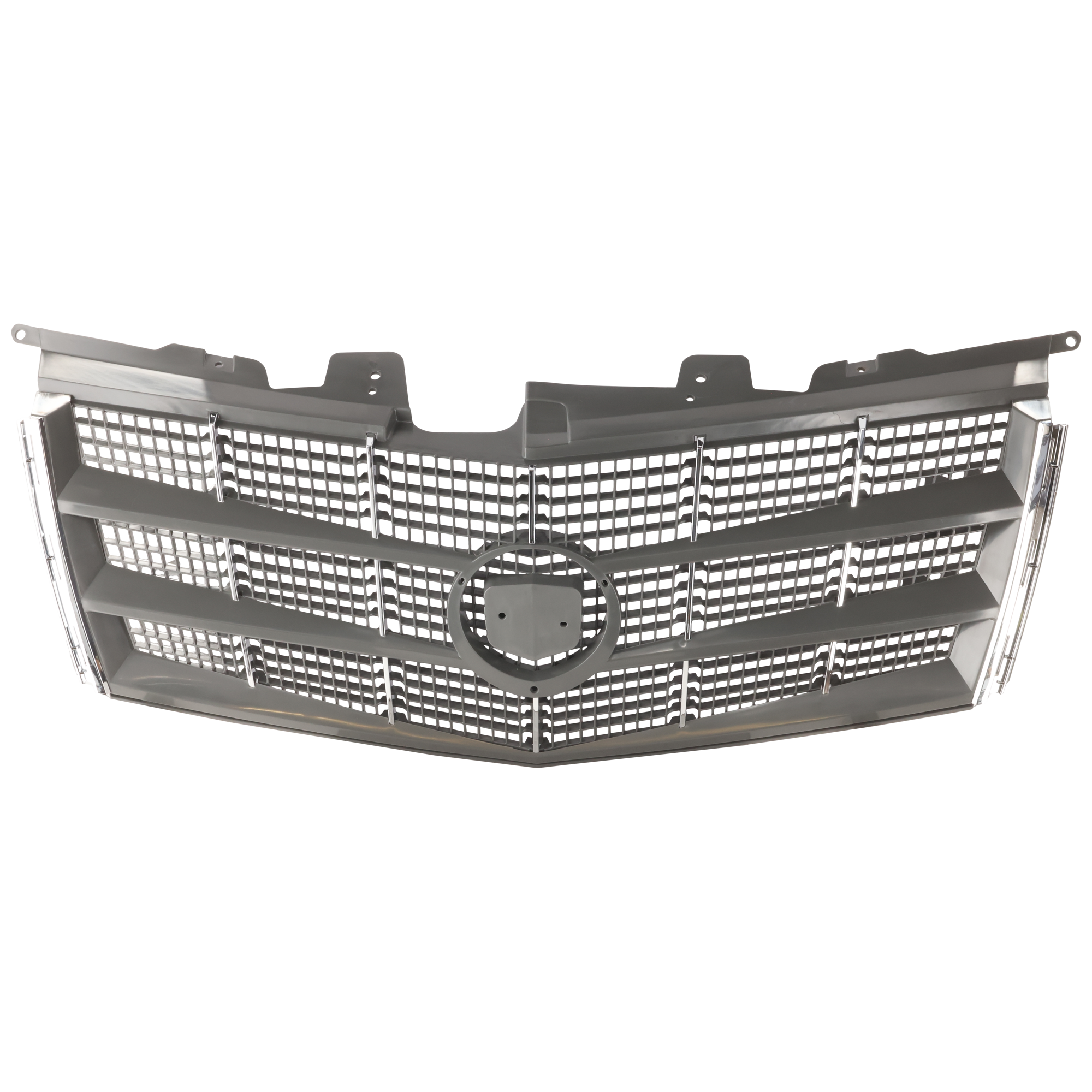 AM CTS 08-11 GRILLE Chrome Shell w Painted Silver Gray Insert ABS Plastic Exc. V Model SKU REPC070114 Partslink GM1200616 OEM 25896043