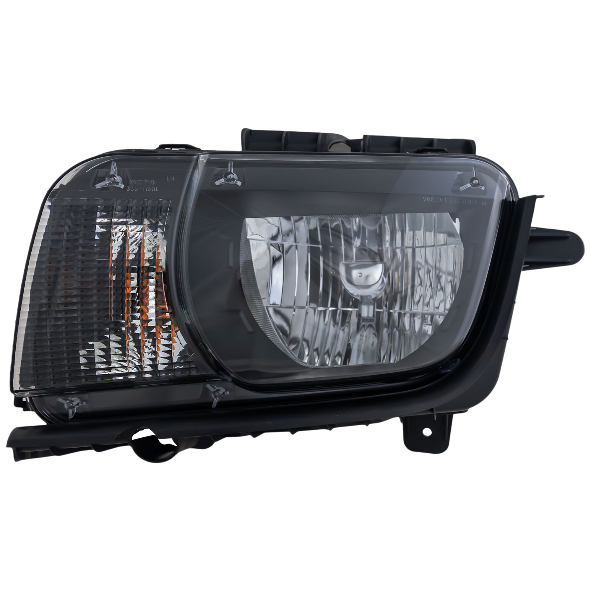 AM CAMARO 10-13 HEAD LAMP LH Assembly Halogen CAPA SKU REPC100130Q Partslink GM2502346C OEM 22959917