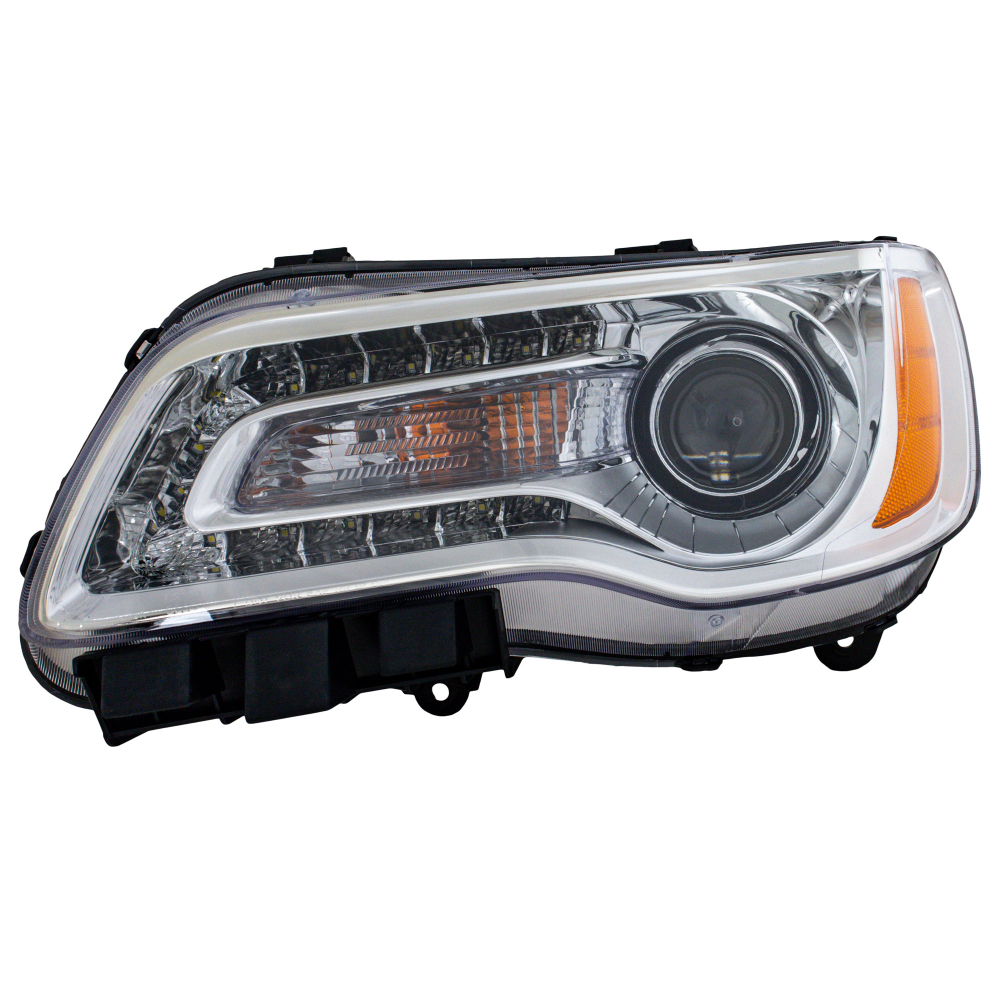 AM CHRYSLER 300-11-14 HEAD LAMP LH Assembly Halogen Chrome Interior CAPA SKU REPC100312Q OEM 68143003AC PFM