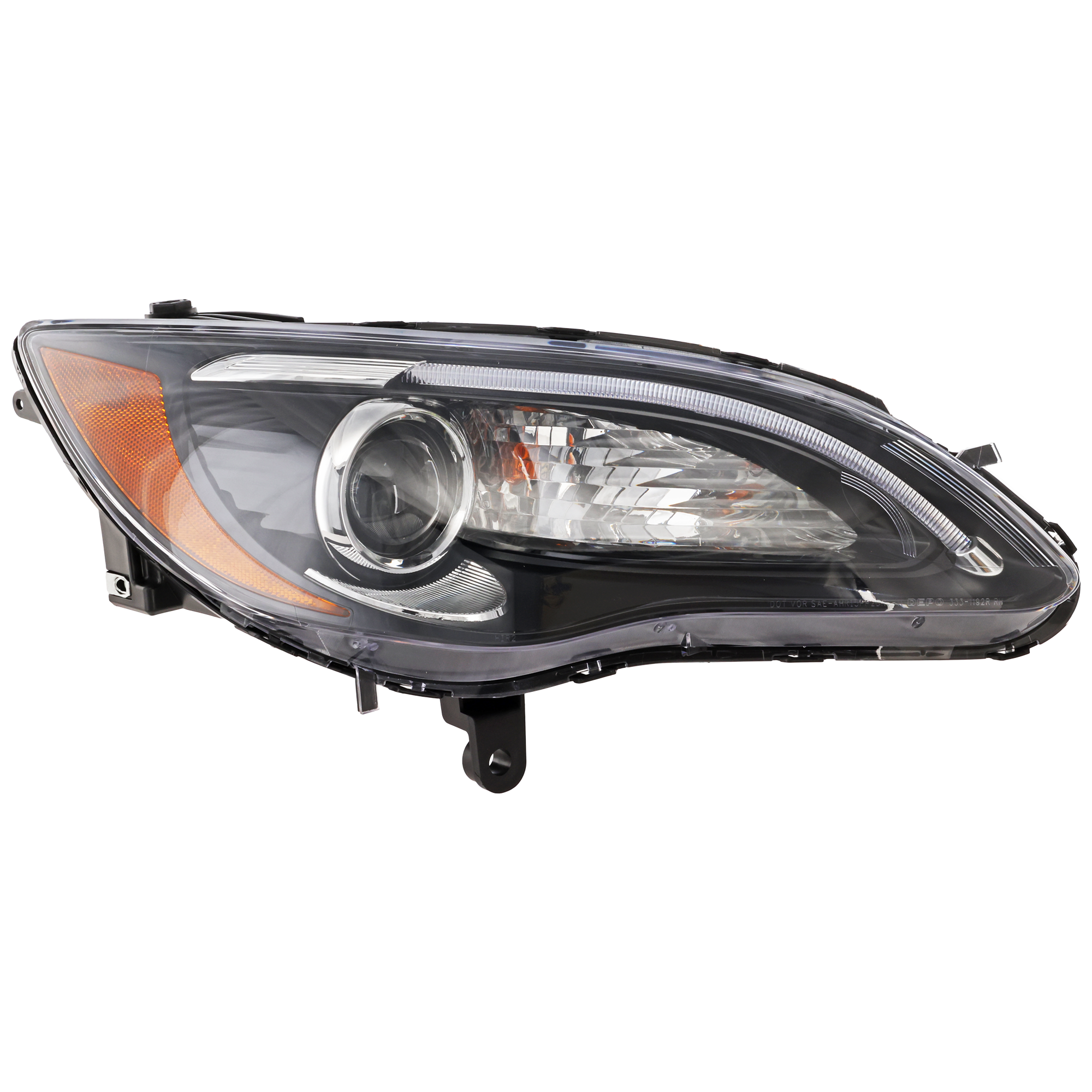 AM CHRYSLER 200-11-14 HEAD LAMP RH Assembly Halogen Black Interior w Chrome Insert S Model Convertible Sedan SKU REPC100317 OEM 68088066AG PFM