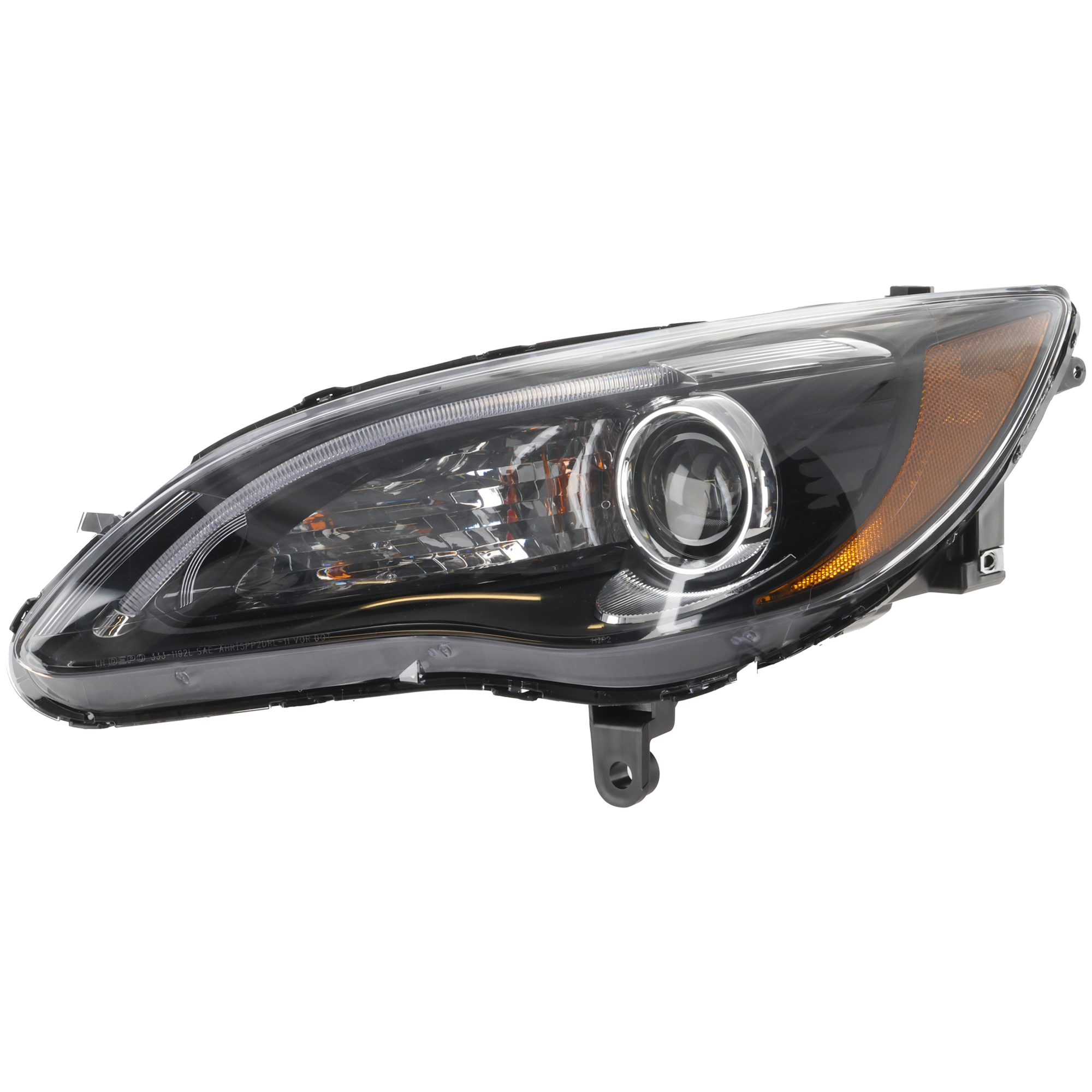 AM CHRYSLER 200-11-14 HEAD LAMP LH Assembly Halogen Black Interior w Chrome Insert S Model Convertible Sedan SKU REPC100318 OEM 68088067AG PFM
