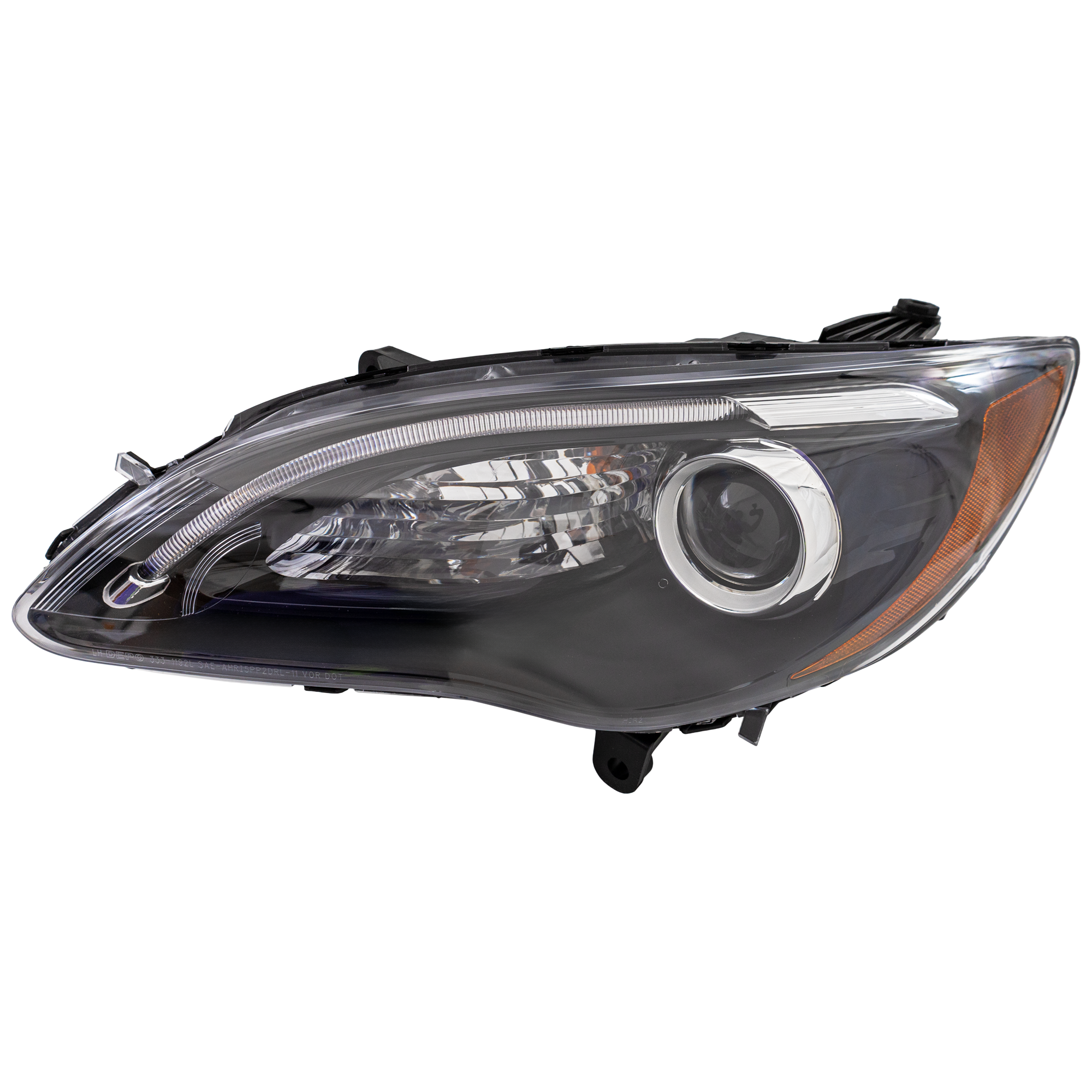 AM CHRYSLER 200-11-14 HEAD LAMP LH Assembly Halogen Black Interior w o Chrome Insert S Model Convertible Sedan SKU REPC100340 OEM 68088067AG PFM