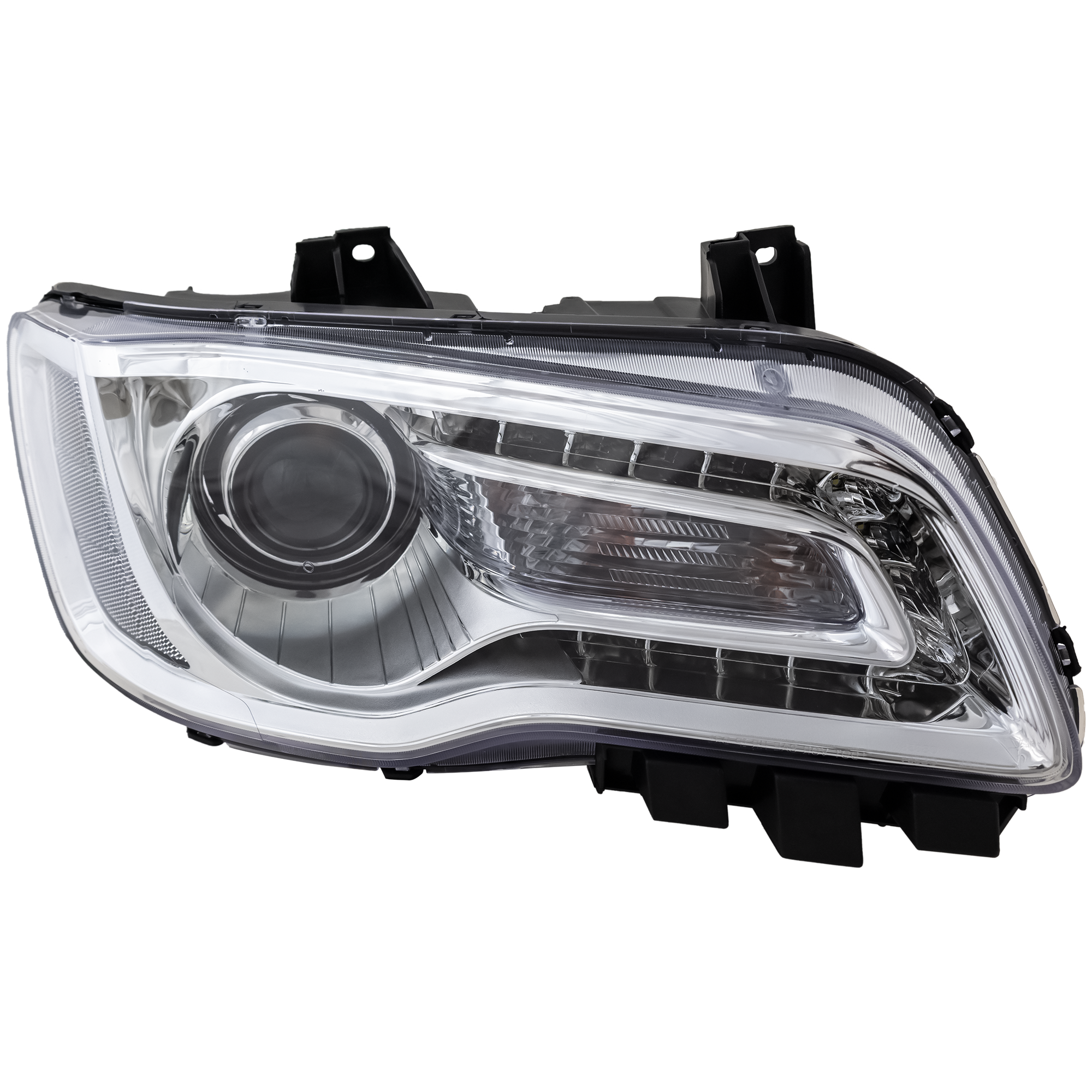 AM CHRYSLER 300-15-17 HEAD LAMP RH Assembly Halogen Chrome Interior CAPA SKU REPC100365Q Partslink CH2503268C OEM 68196276AD