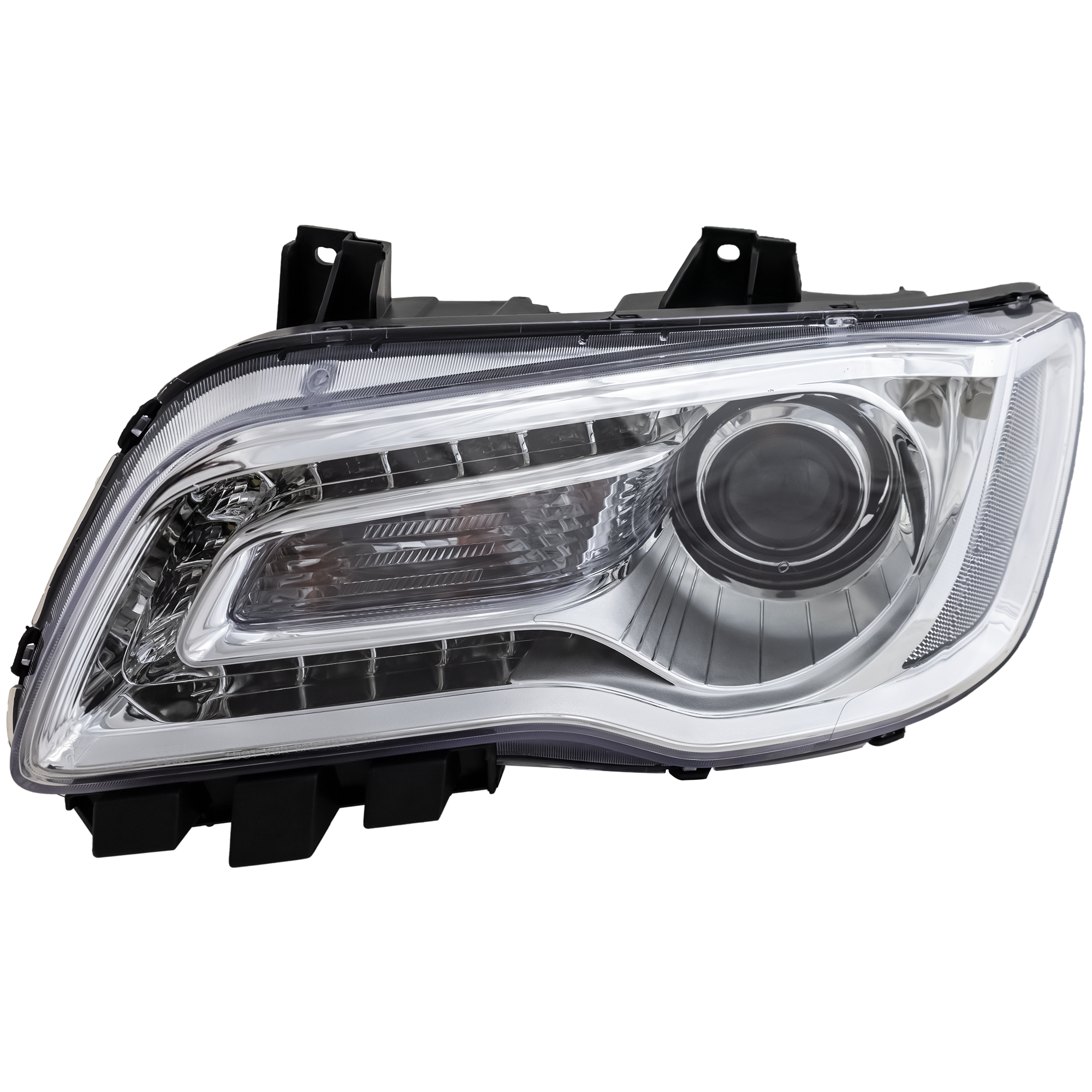 AM CHRYSLER 300-15-17 HEAD LAMP LH Assembly Halogen Chrome Interior CAPA SKU REPC100366Q Partslink CH2502268C OEM 68196277AD