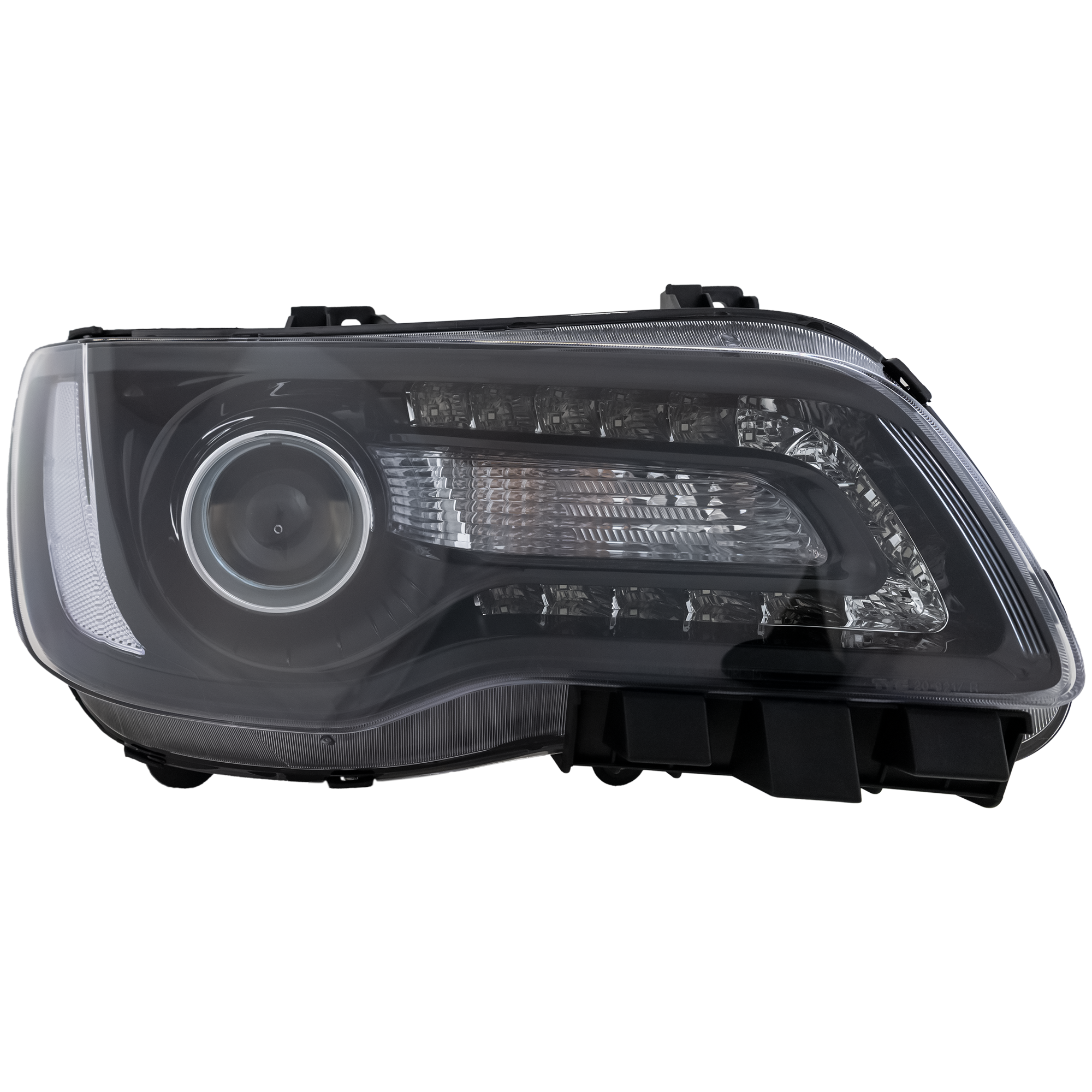 AM CHRYSLER 300-15-17 HEAD LAMP RH Assembly Halogen Black Interior CAPA SKU REPC100367Q Partslink CH2503269C OEM 68214382AD