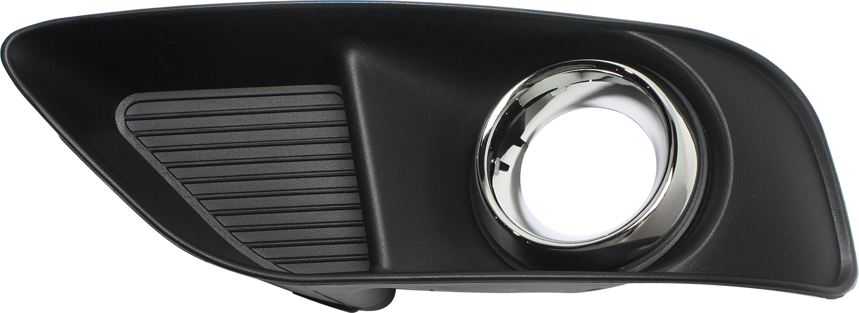 AM CHRYSLER 300-12-14 FRONT FOG LAMP MOLDING LH Black w Chrome Trim SRT 8 Model w o Parking Aid Sensor Holes SKU REPC108002 Partslink CH1038150 OEM 68146901AA
